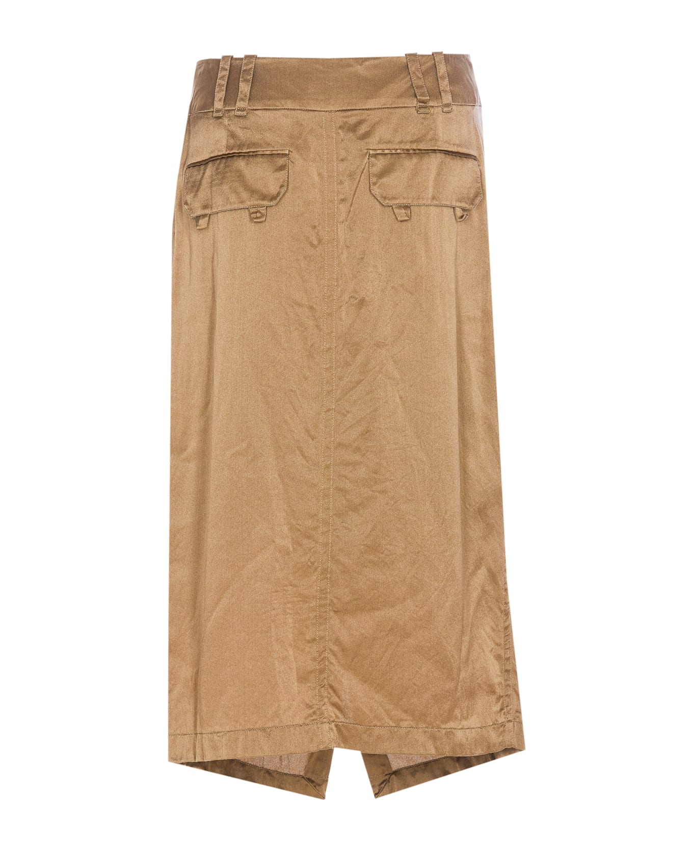 Saint Laurent Pencil Skirt Silk Crepe De Chine - Beige