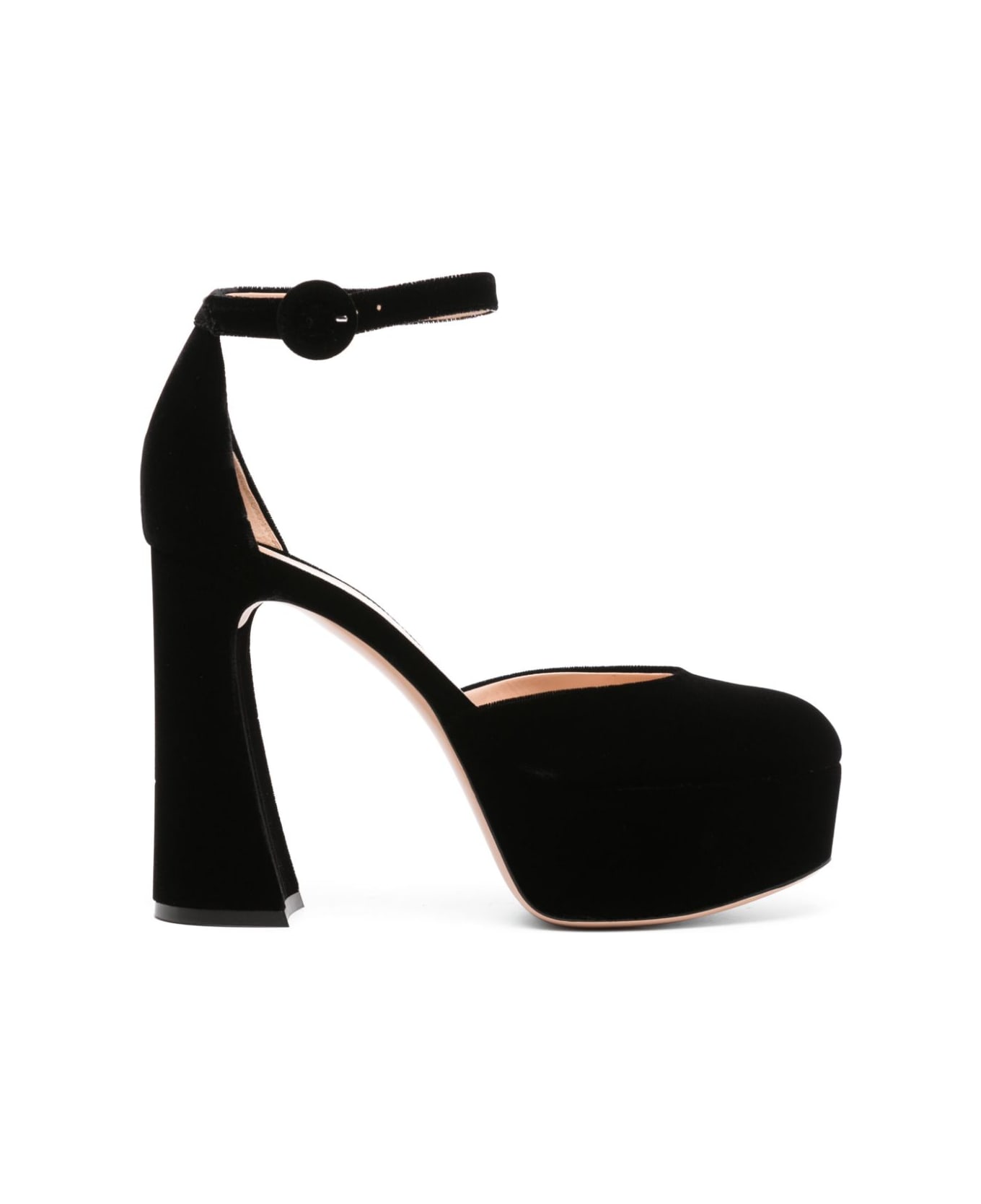 Gianvito Rossi Holly D`orsay Velvet Shoes - Black ハイヒール