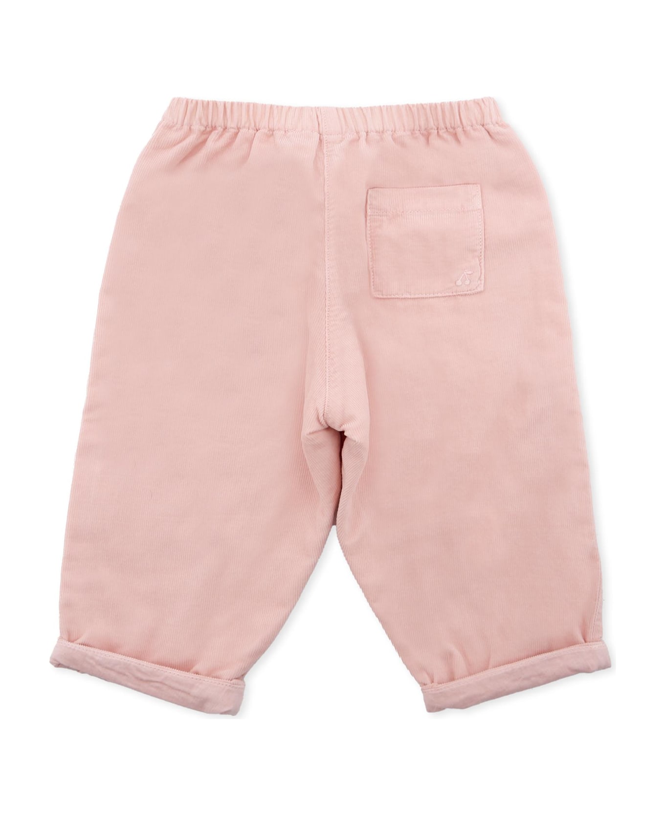 Bonpoint Pink Trousers For Baby Girl With Cherry - Pink
