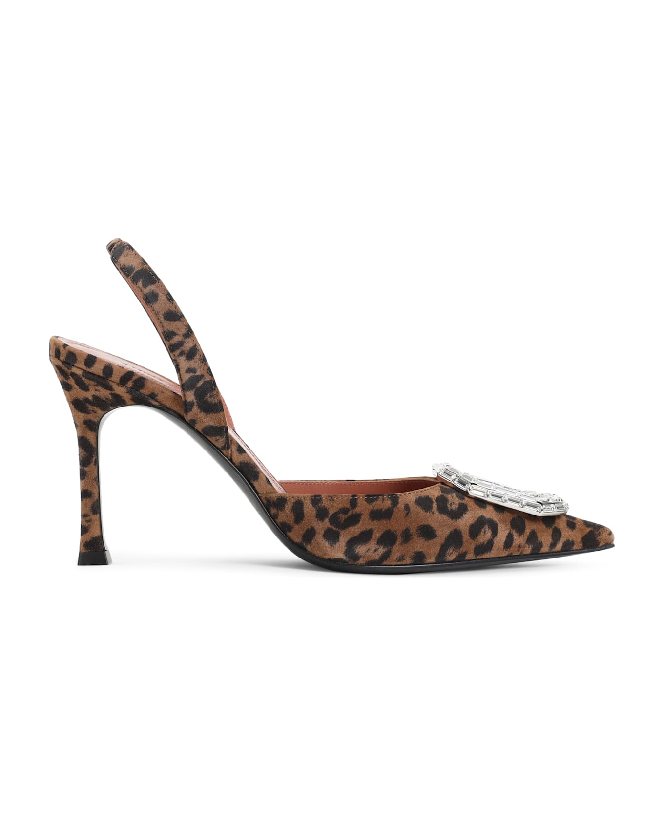 Amina Muaddi Camelia 90 Sling - Leopard
