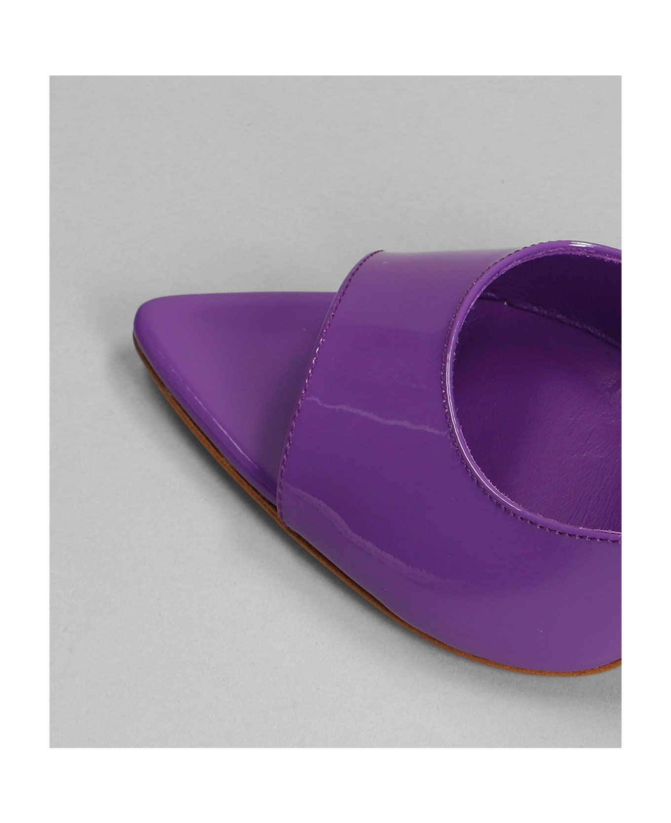 GIA BORGHINI Perni 04 Sandals In Viola Patent Leather - Purple