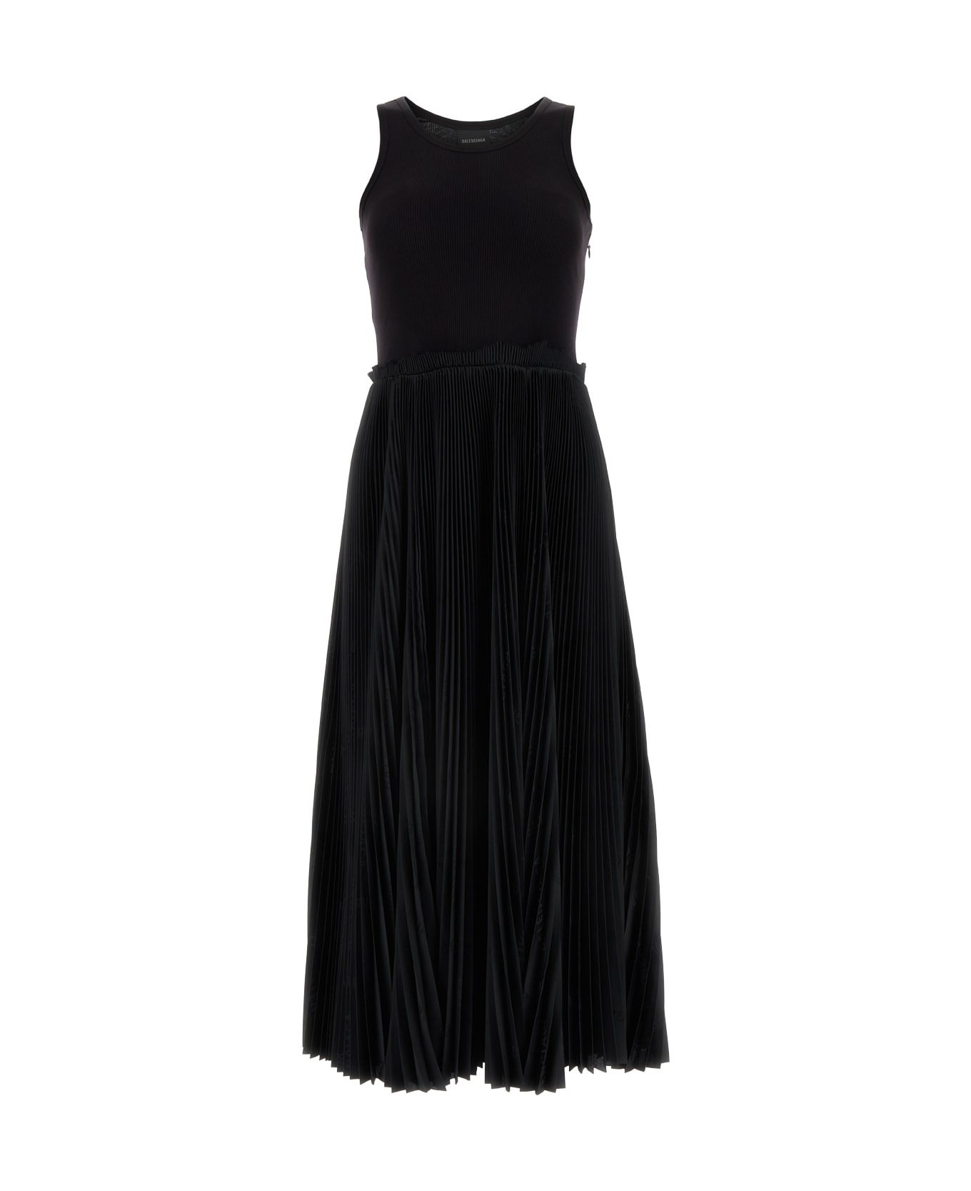 Balenciaga Tanktop Pleat Dress - Black