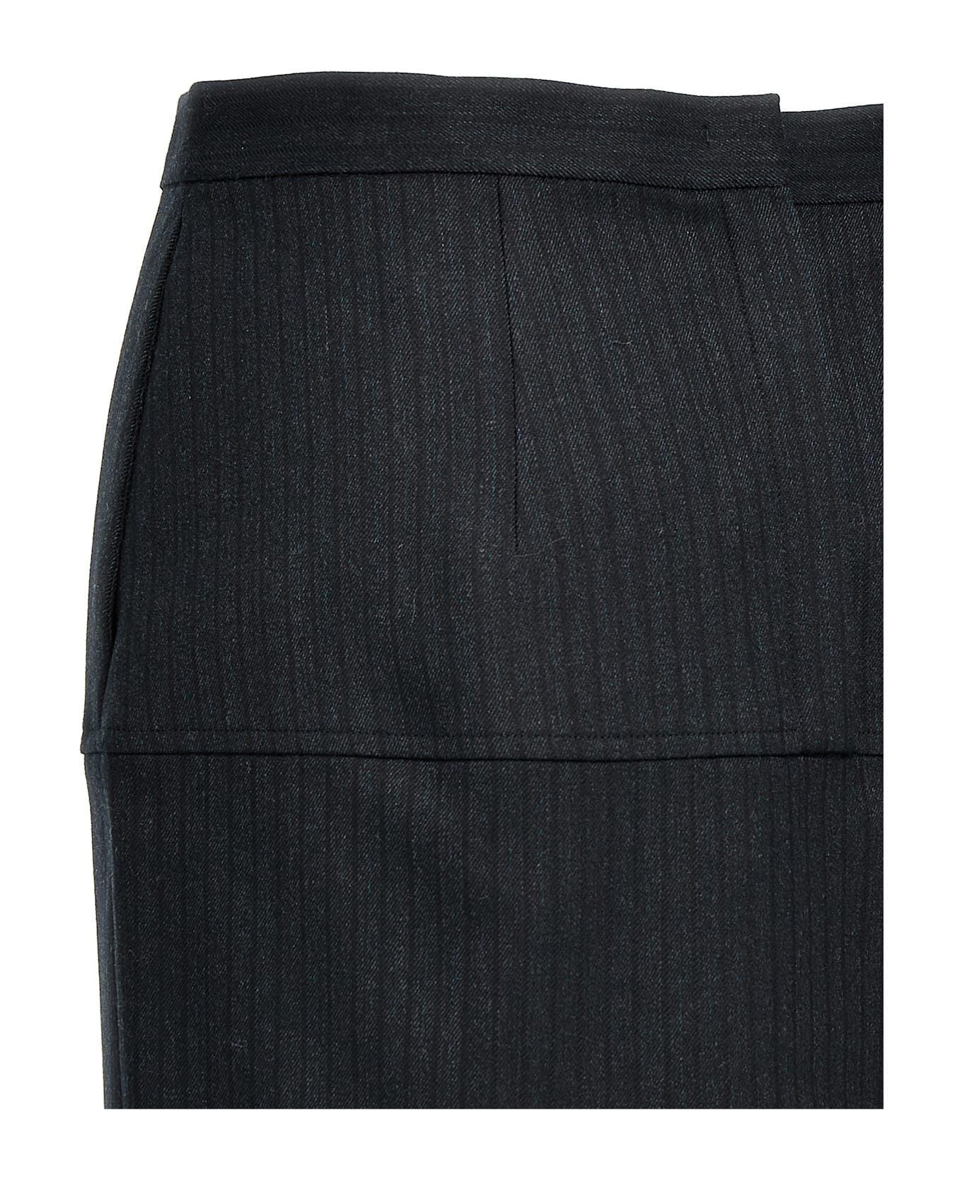 Fendi Pinstriped Wool Skirt - Gray スカート