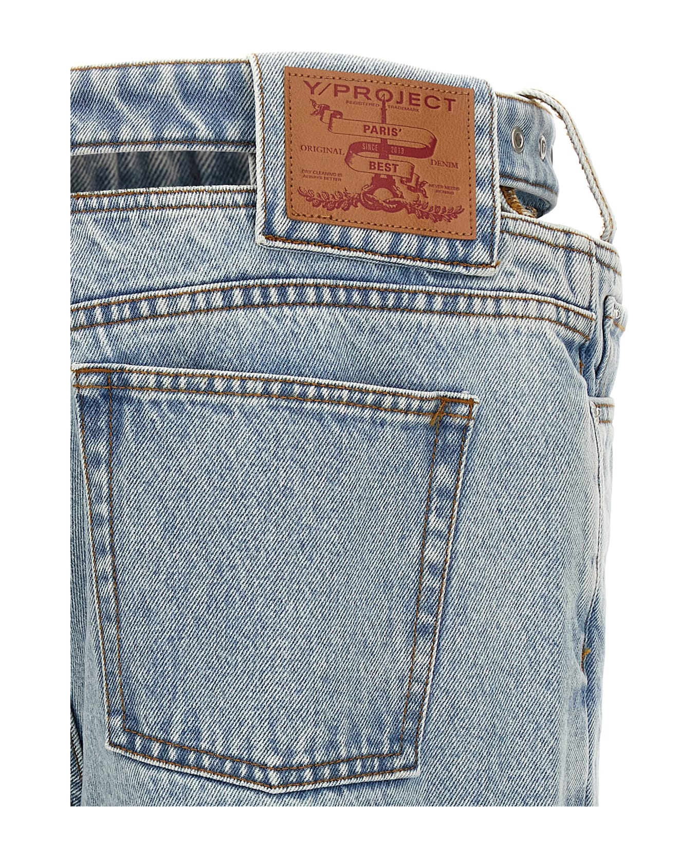 Y/Project 'evergreen Y Belt' Jeans - Light Blue
