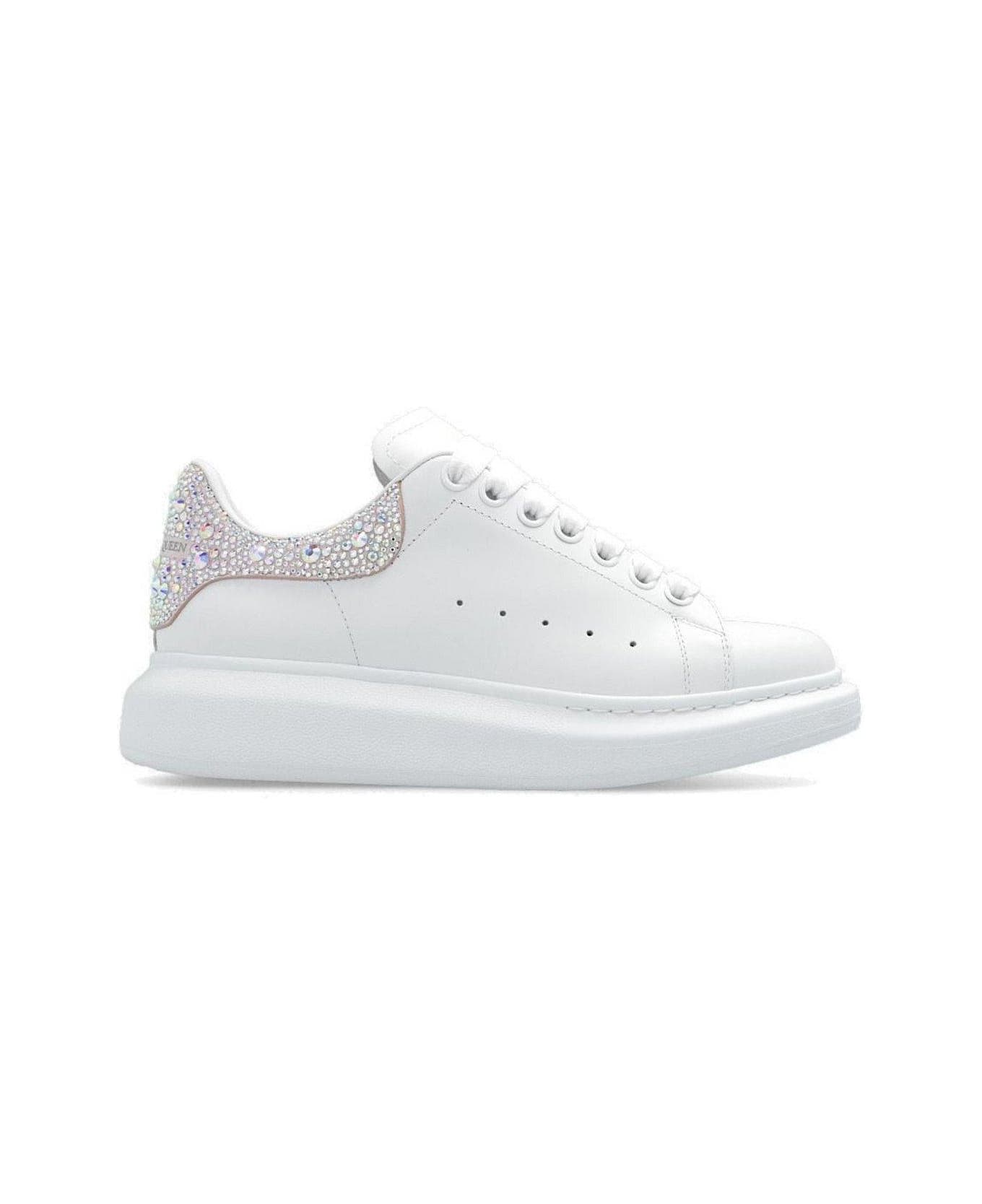 Alexander McQueen Larry Embellished Chunky Sneakers - WHITE/PORCELAIN