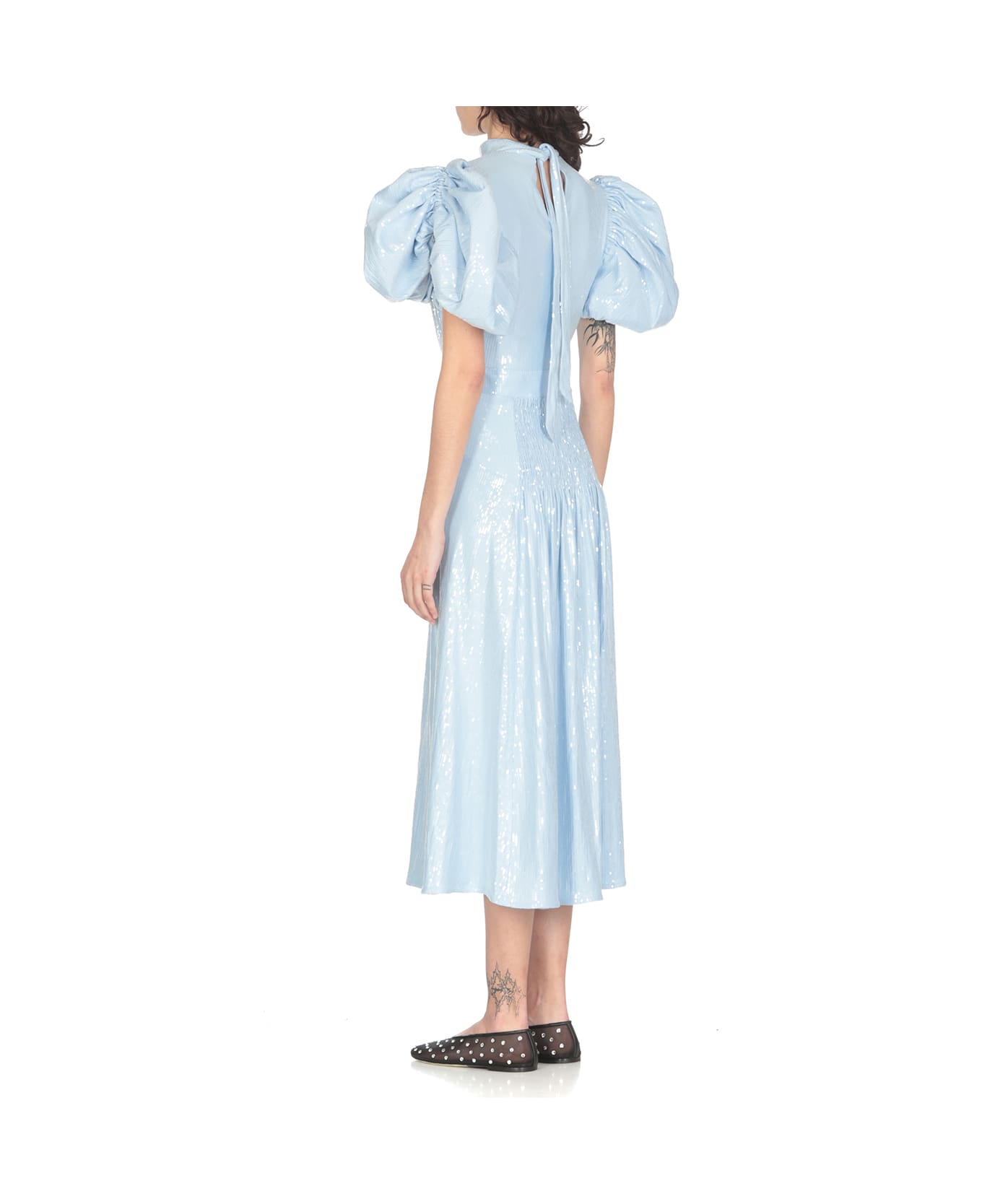 Rotate by Birger Christensen Rhinestones Dress - Light Blue