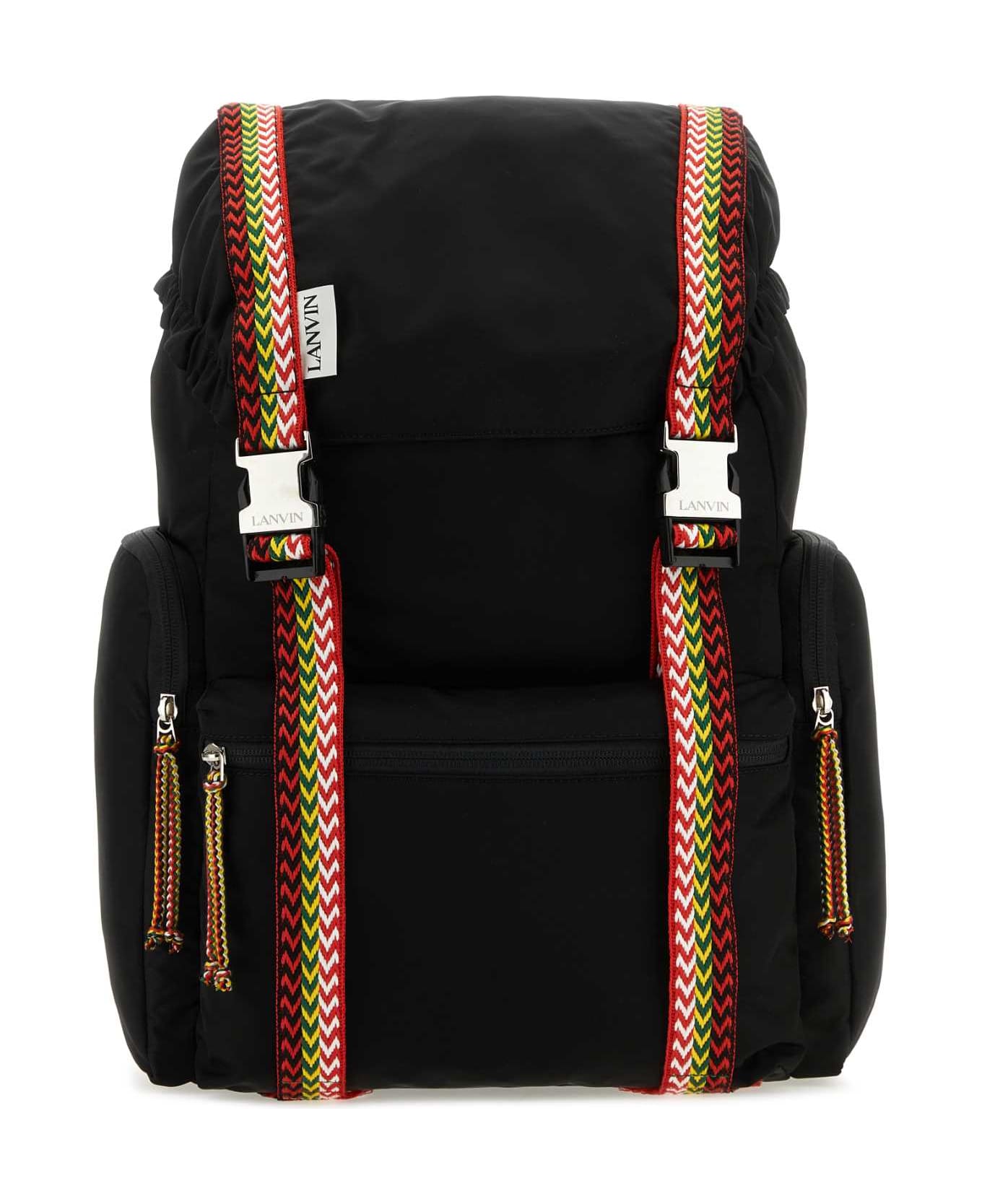 Lanvin Black Fabric Curb Backpack - Black