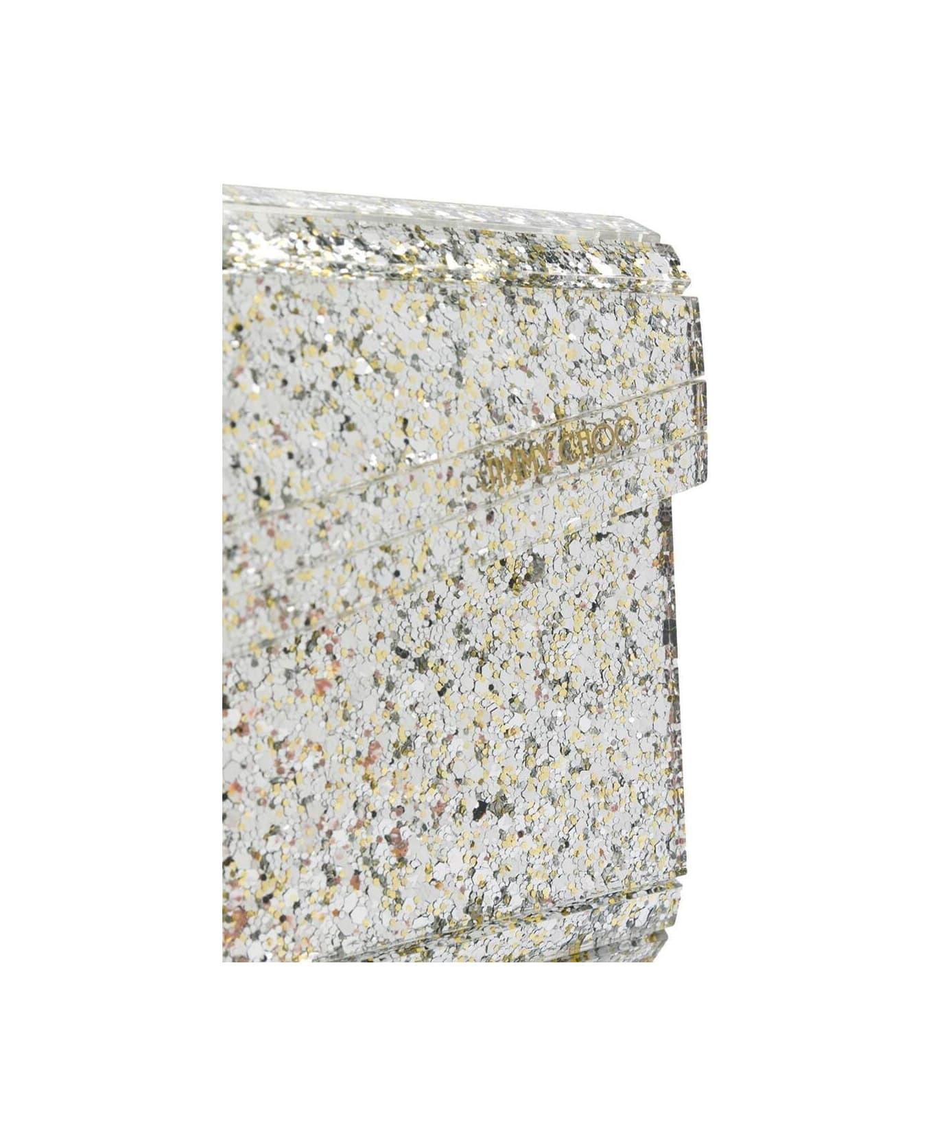 Jimmy Choo 
candy
 Champagne Clutch Bag With All-over Coarse Glitter In Acrylic Woman Jimmy Choo - Metallic