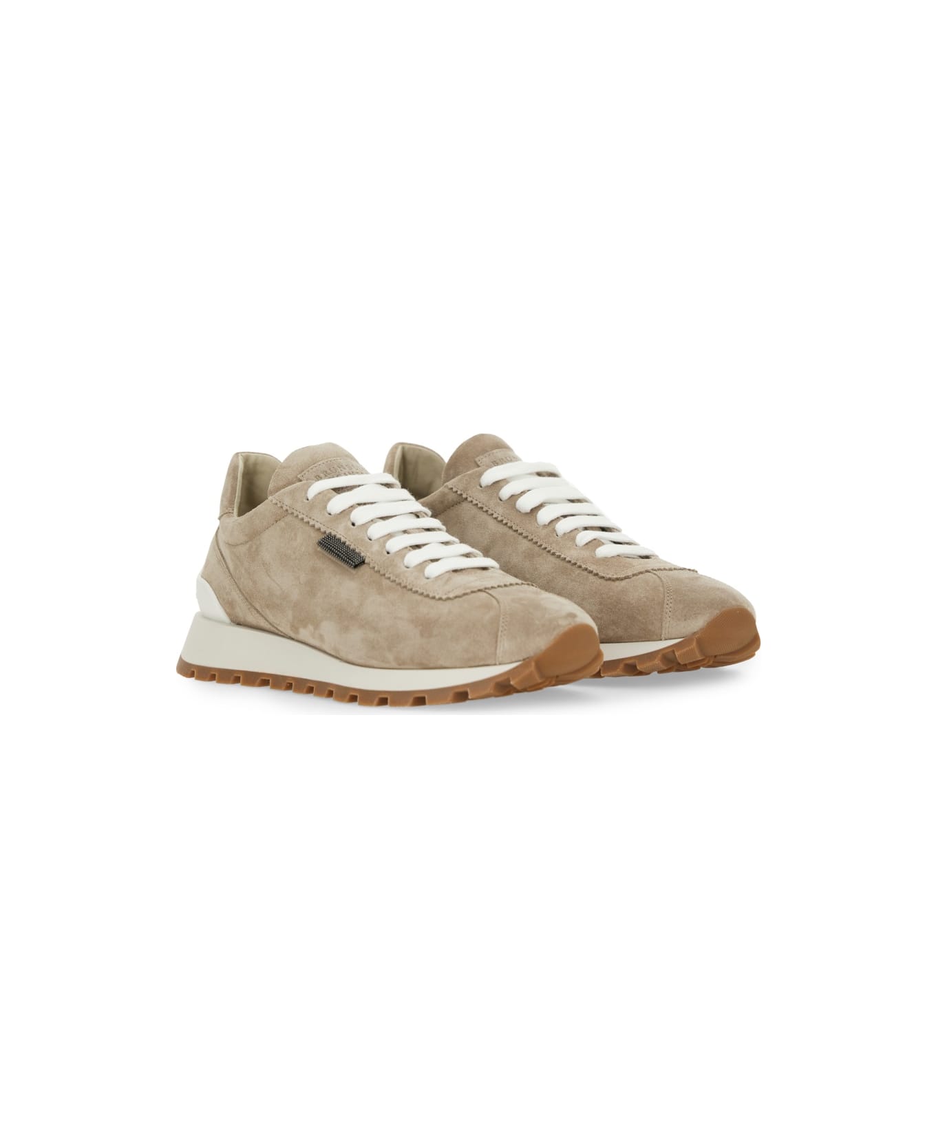 Brunello Cucinelli Suede Running Sneaker - DOVE