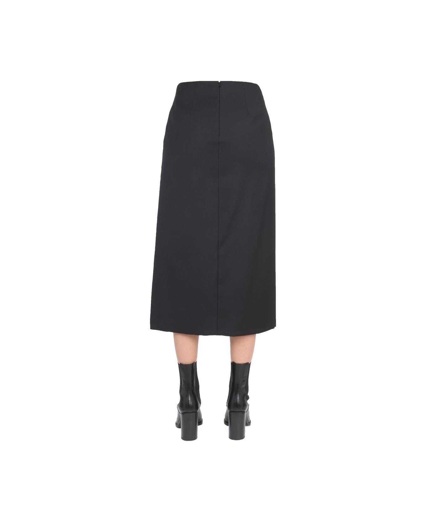 Alexander McQueen Wool And Mohair Skirt - BLACK