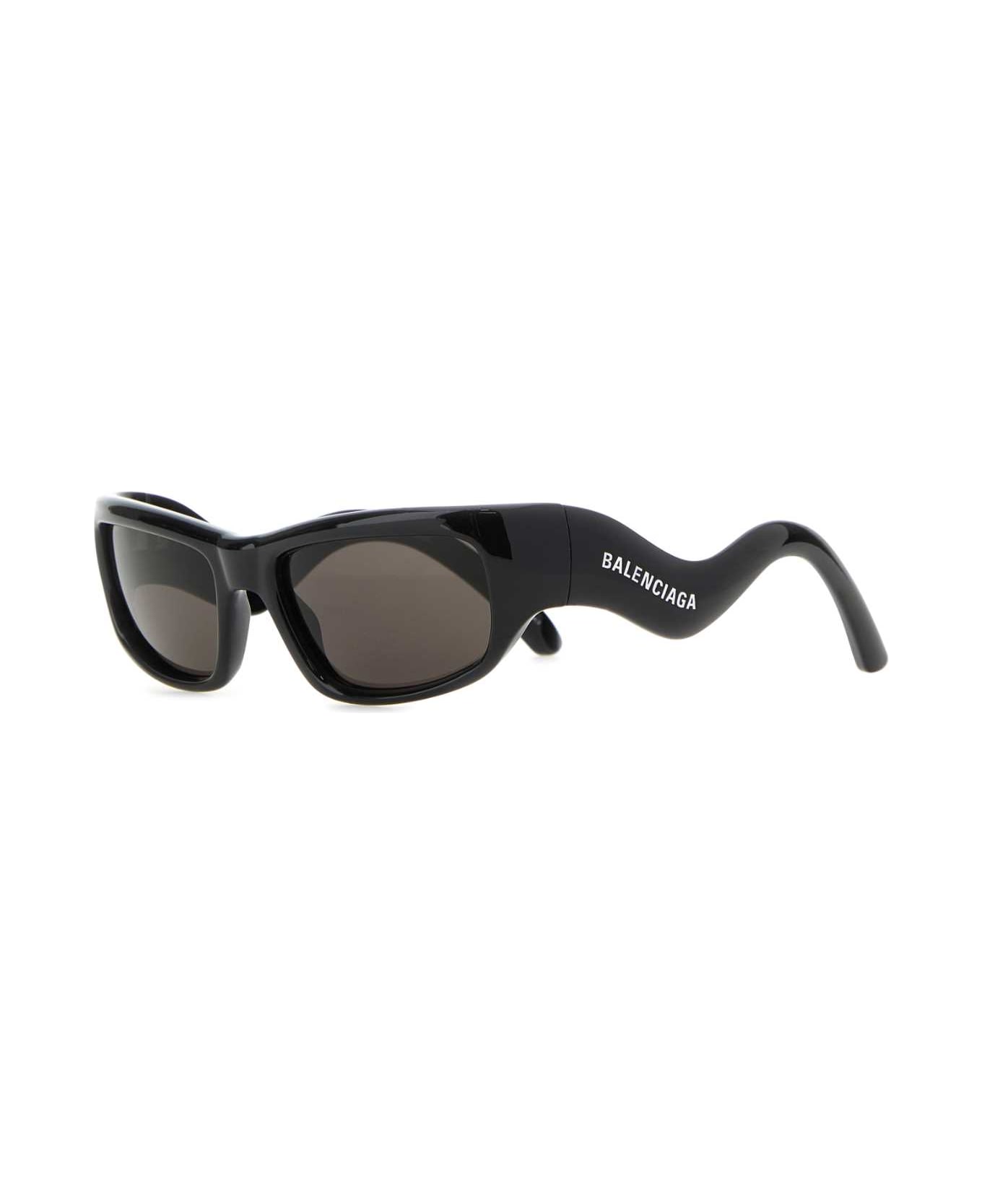 Balenciaga Black Acetate Hamptons Rectangle Sunglasses - Black