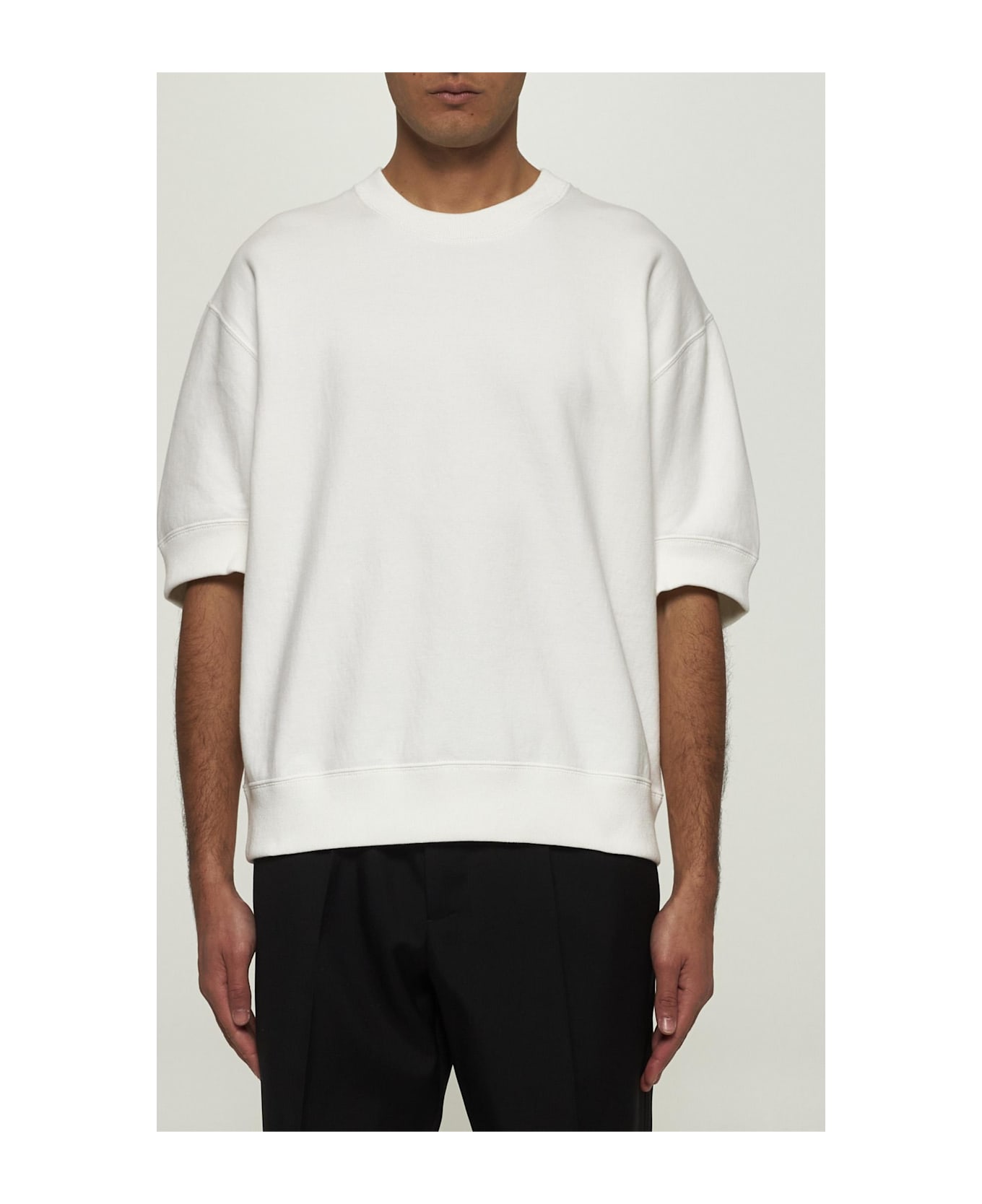 Jil Sander White Cotton Short-sleeved Sweatshirt - Optic White