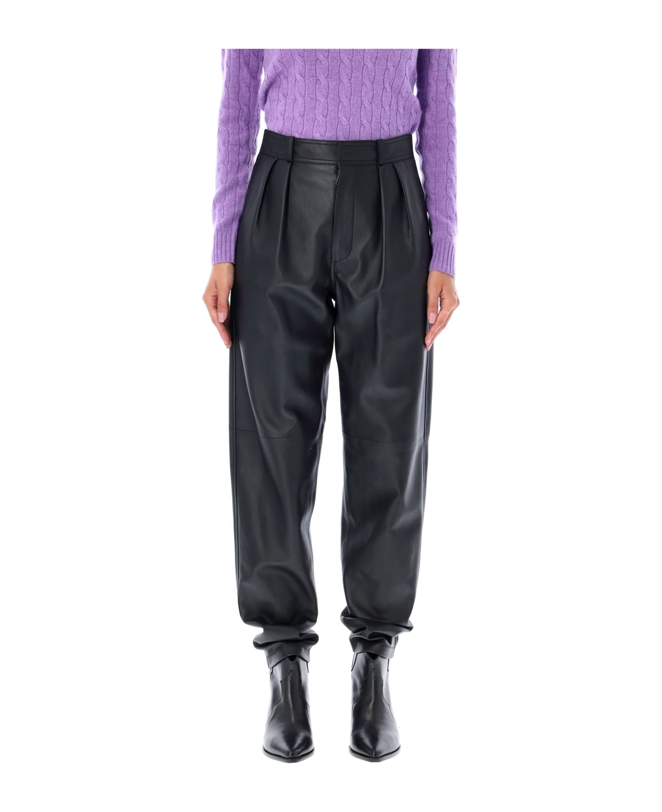 Ralph Lauren Leather Pants - BLACK スウェットパンツ