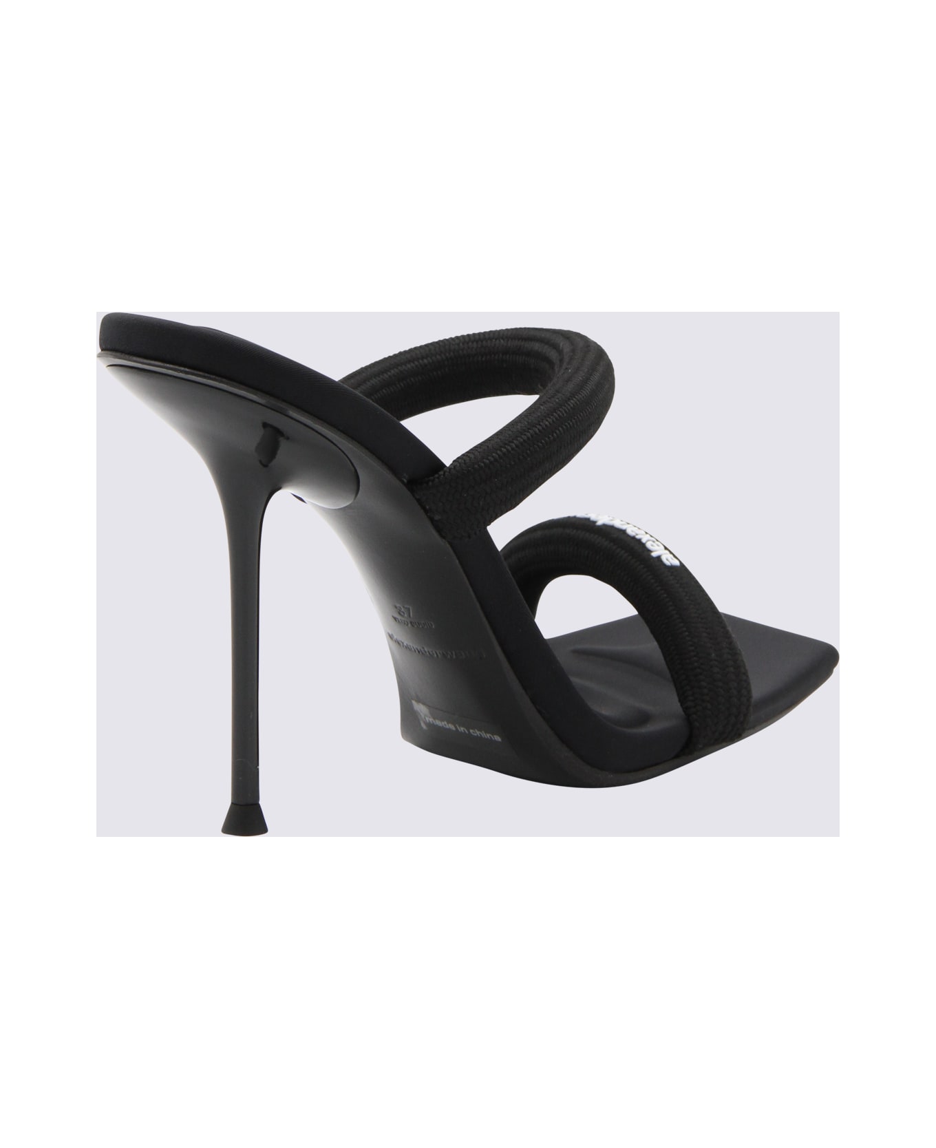 Alexander Wang Black Leather Julie Sandals - Black サンダル