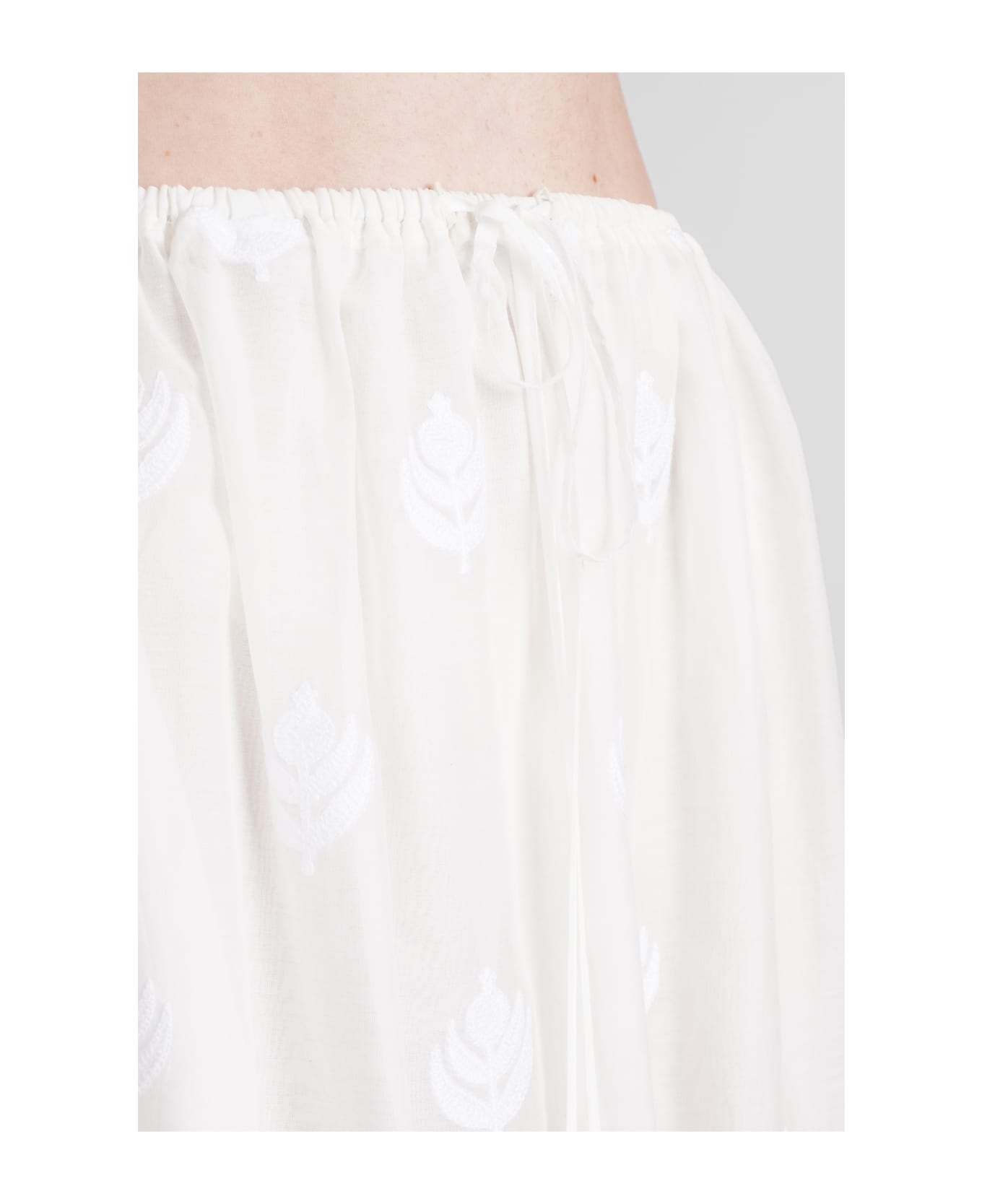 Holy Caftan Gown Lev Skirt In White Cotton - white