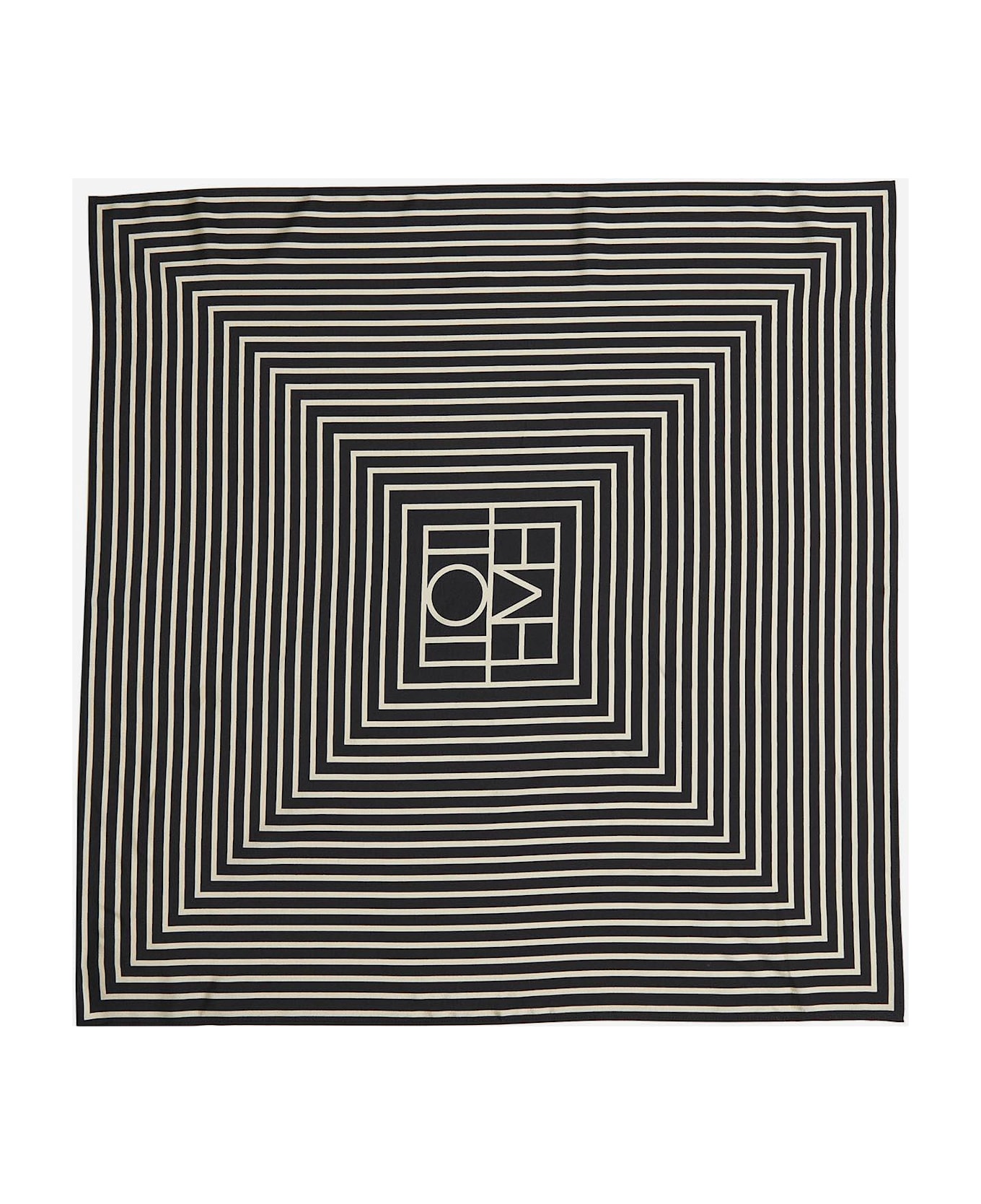 Totême Monogram Logo Silk Scarf - Black