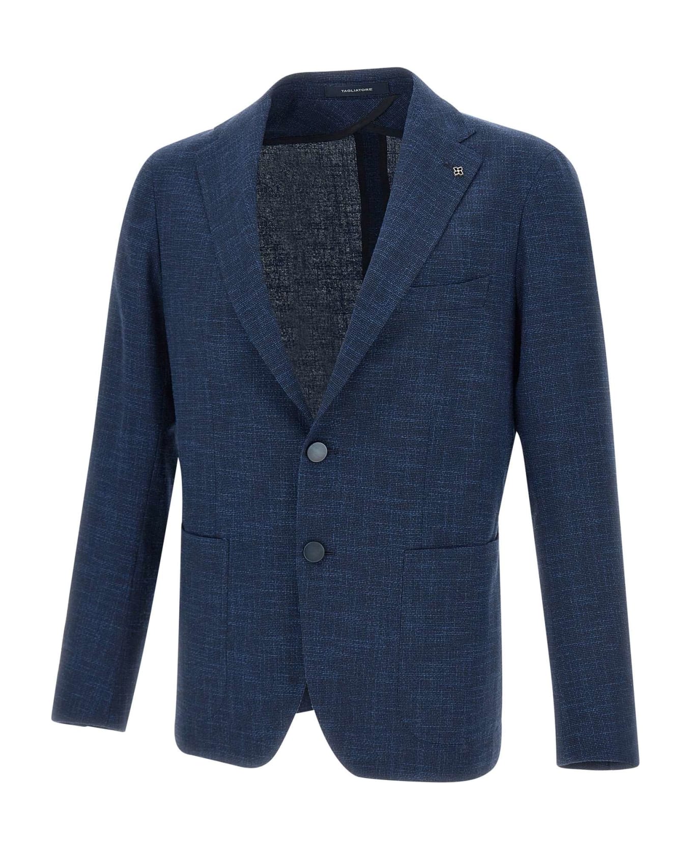 Tagliatore Wool, Cotton And Silk Blazer - BLUE