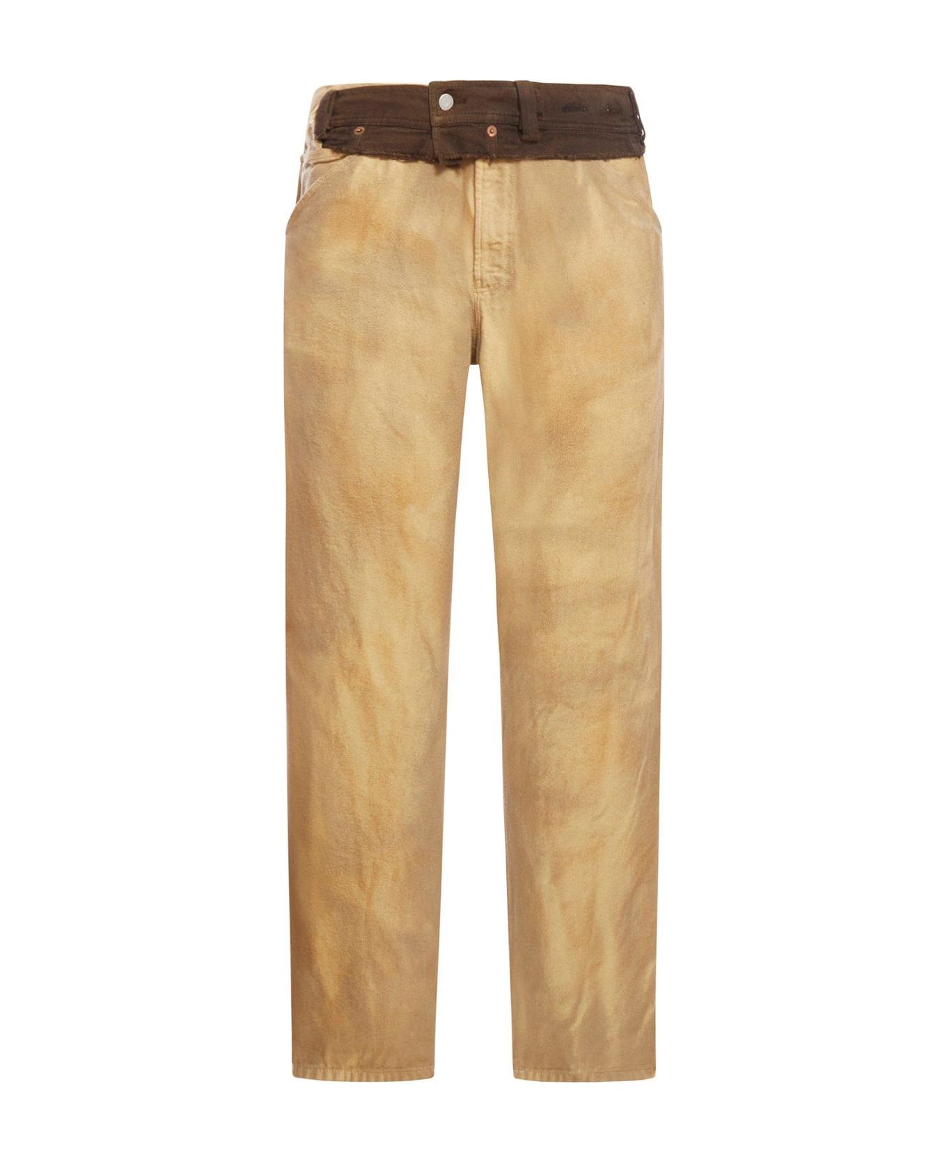 Magliano Logo Patch Tapered Leg Trousers - Beige