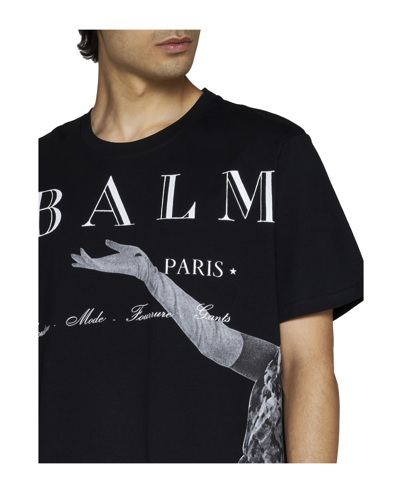 Balmain Jolie Madame Print T-shirt - Egp Noir Multi Gris シャツ