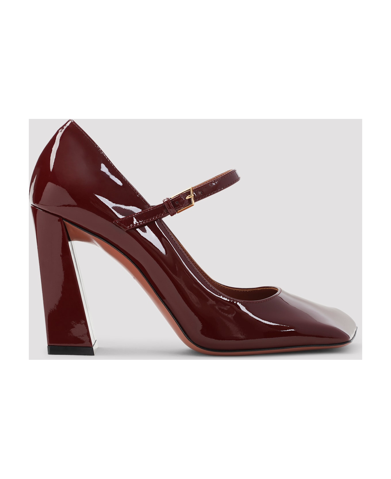 Amina Muaddi Charlotte Mary Jane 45 Pumps - Wine Gold