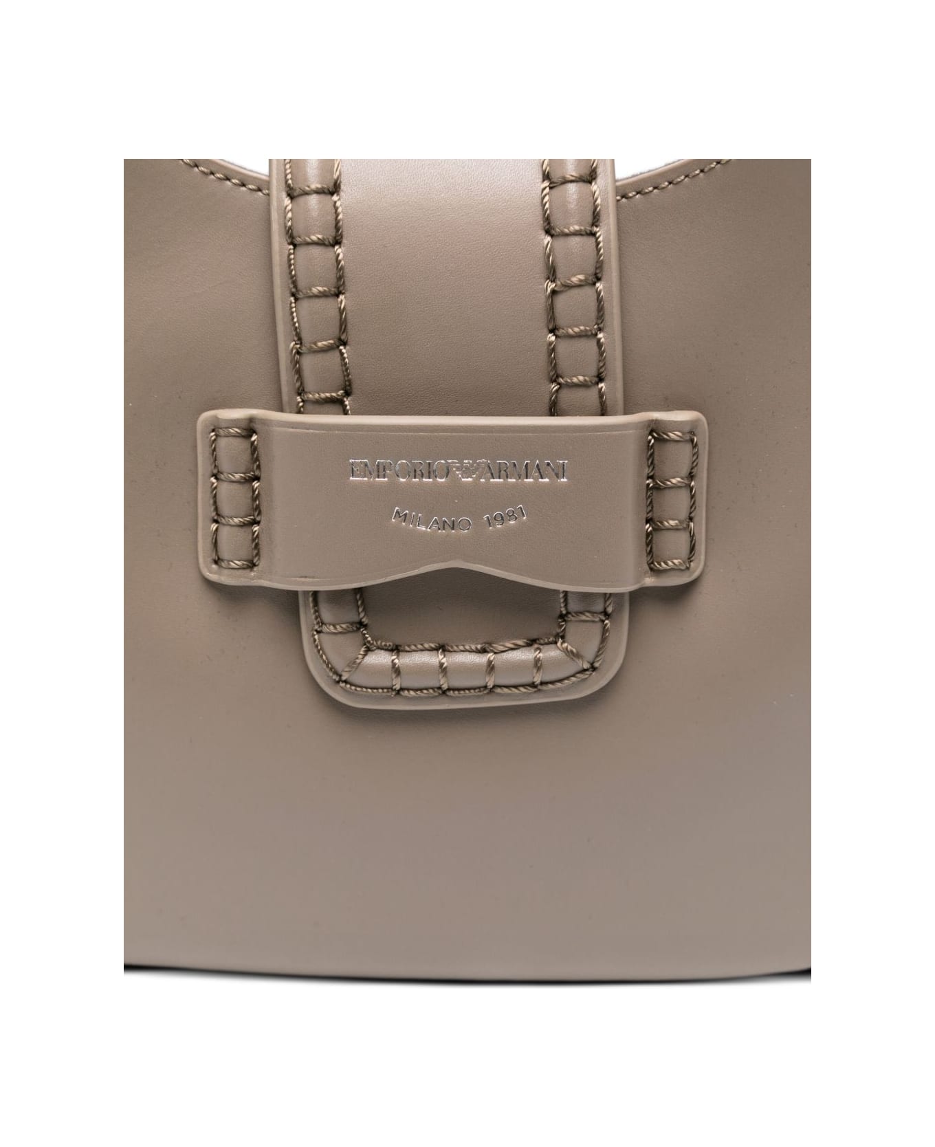 Emporio Armani Small Leather Shoulder Bag - Dove Grey