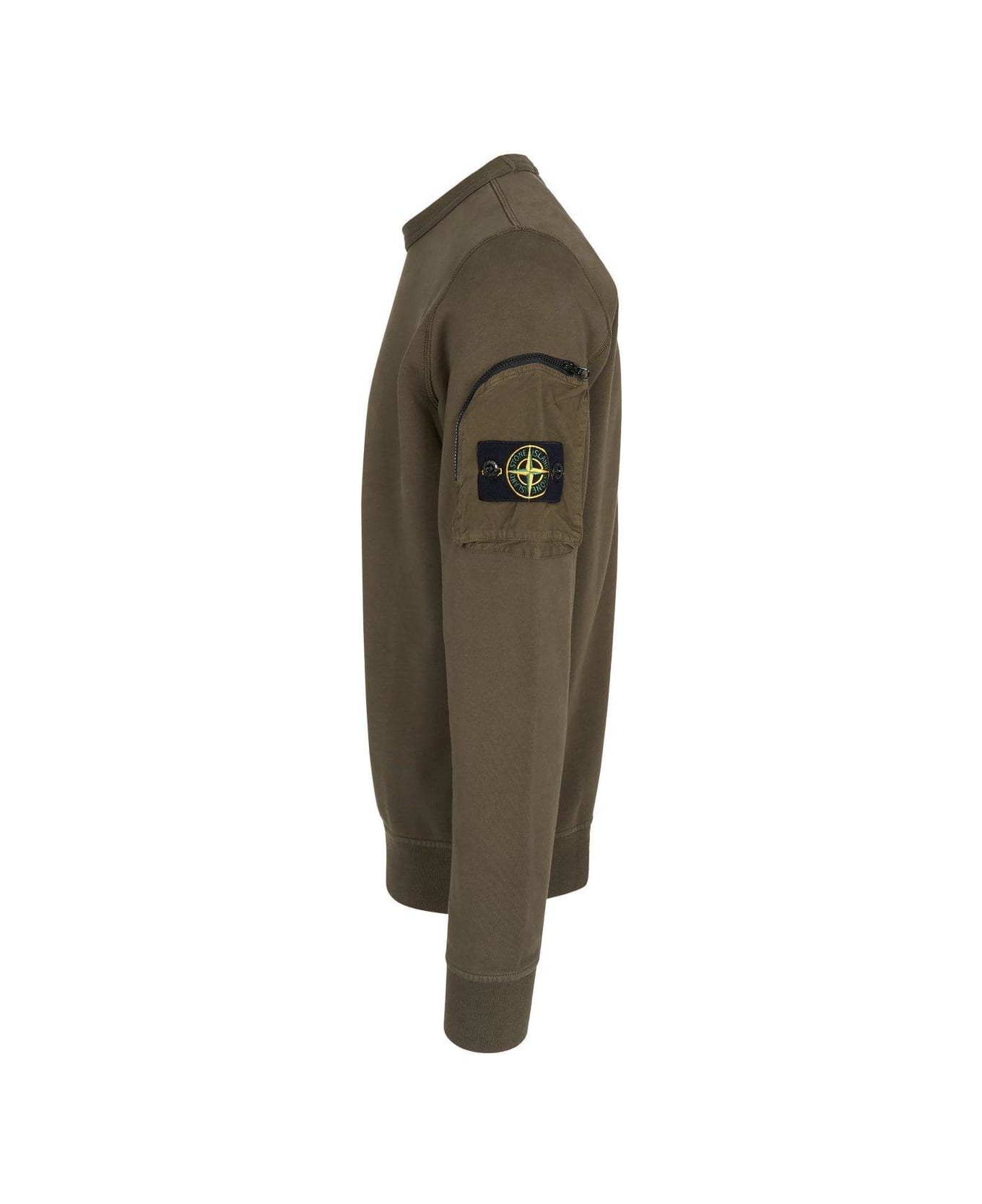 Stone Island Compass Patch Crewneck Sweatshirt - Green