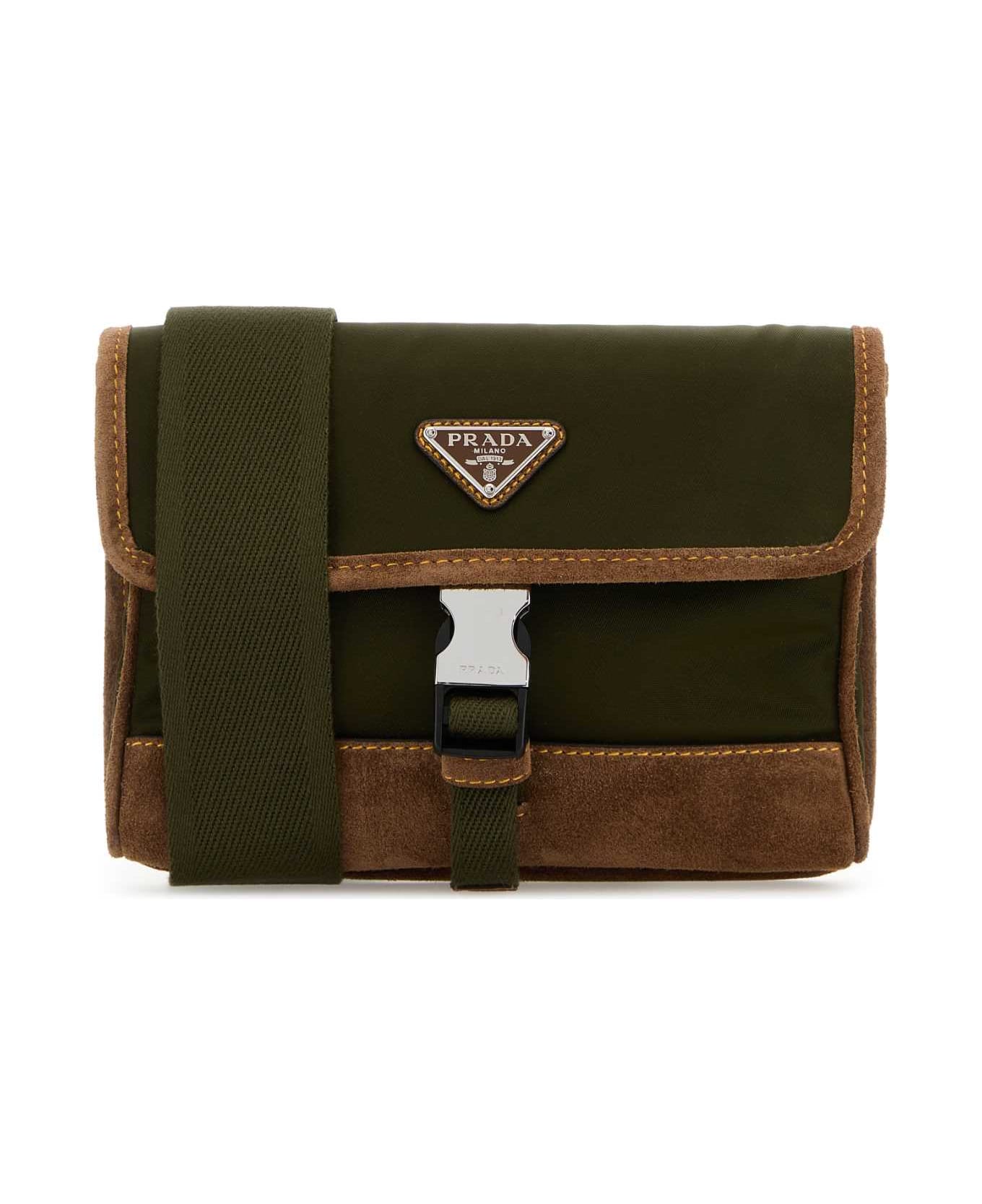 Prada Two-tone Re-nylon And Suede Phone Holder - MUSCHIOCACAO