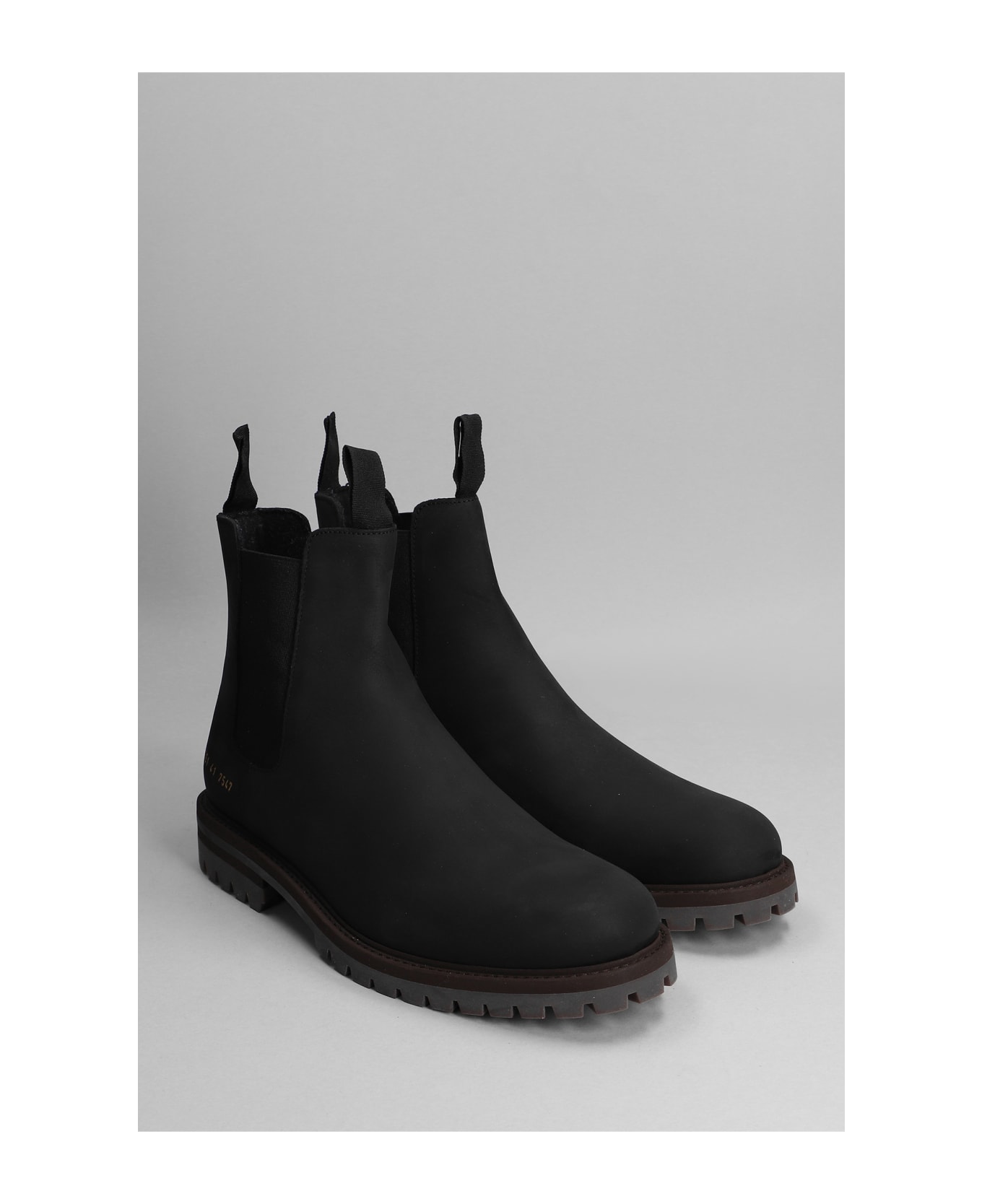 Common Projects Winter Chelsea Ankle Boots In Black Nubuck - black