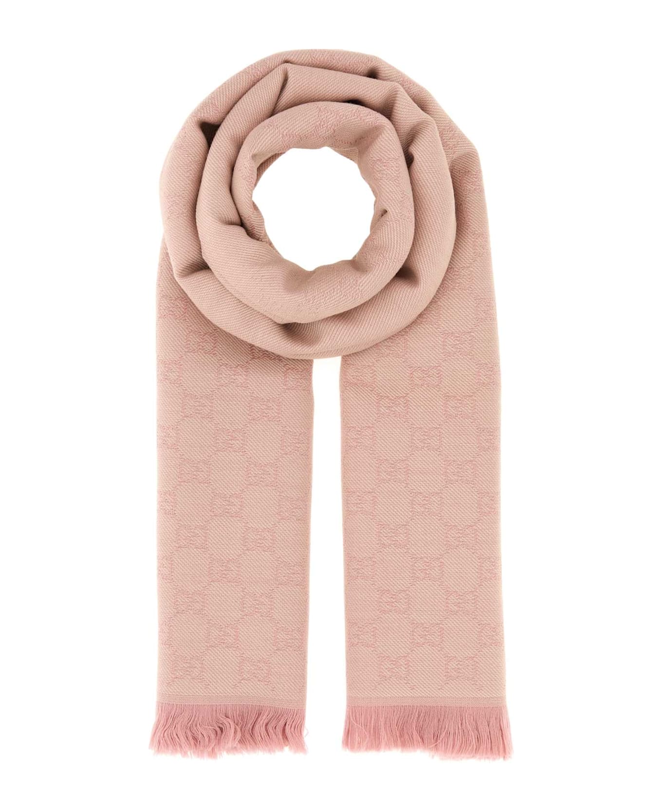 Gucci Embroidered Wool Scarf - PINK スカーフ＆ストール