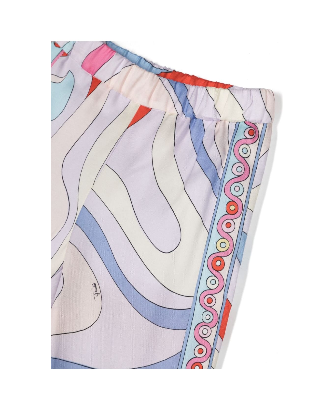 Pucci Trousers With Light Blue/multicolour Iride Print - Blue