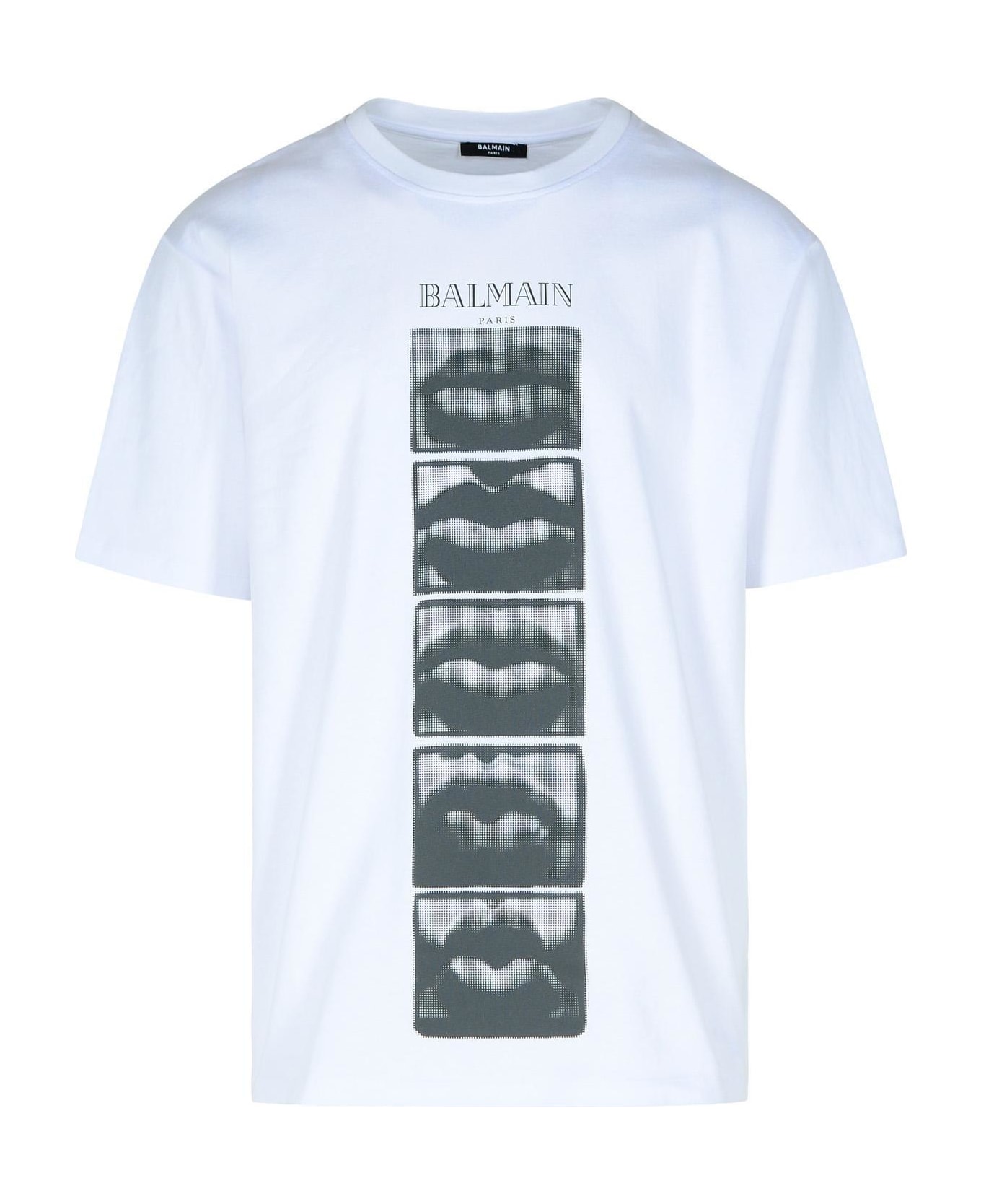 Balmain Logo Printed Crewneck T-shirt - white