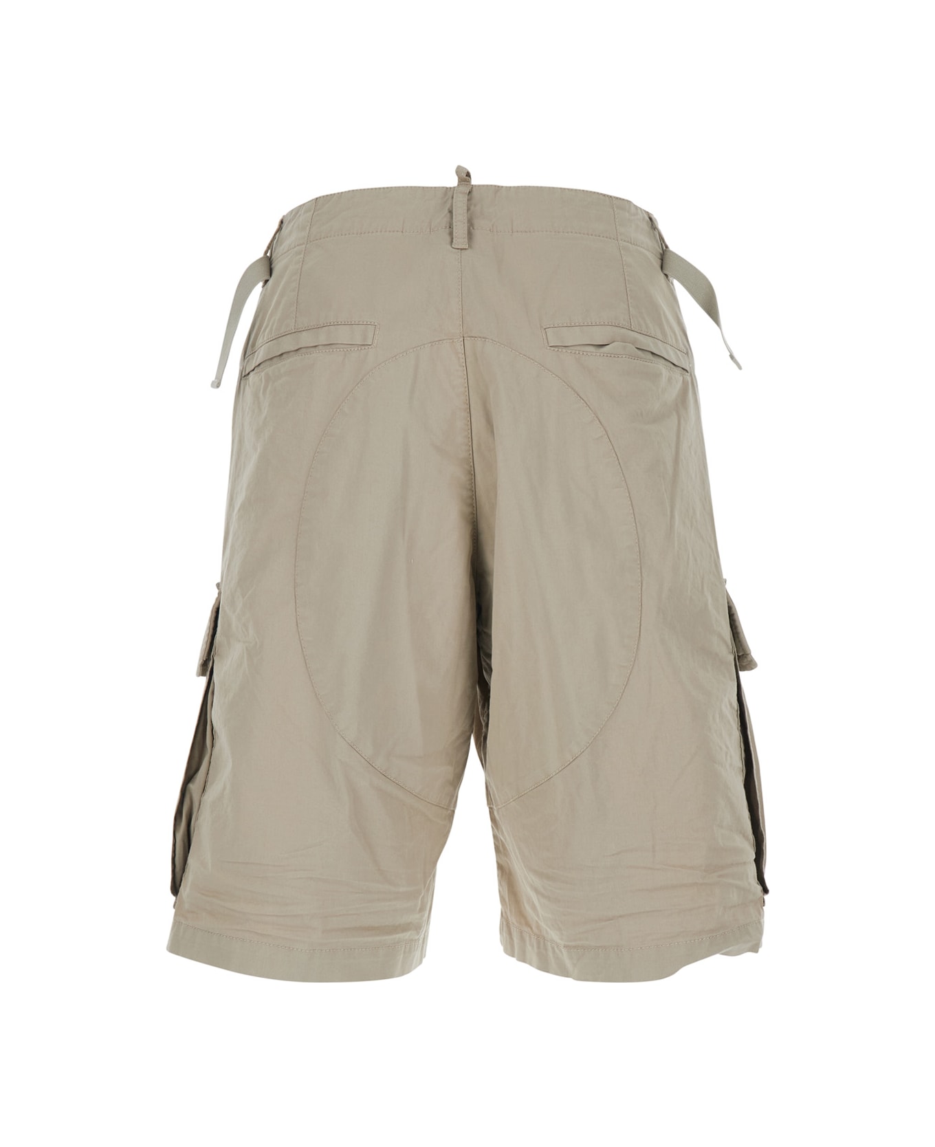 Dsquared2 Grey Shorts With Wide Leg And Four Flap Pockets With Buttons In Cotton Stretch Man - Grey