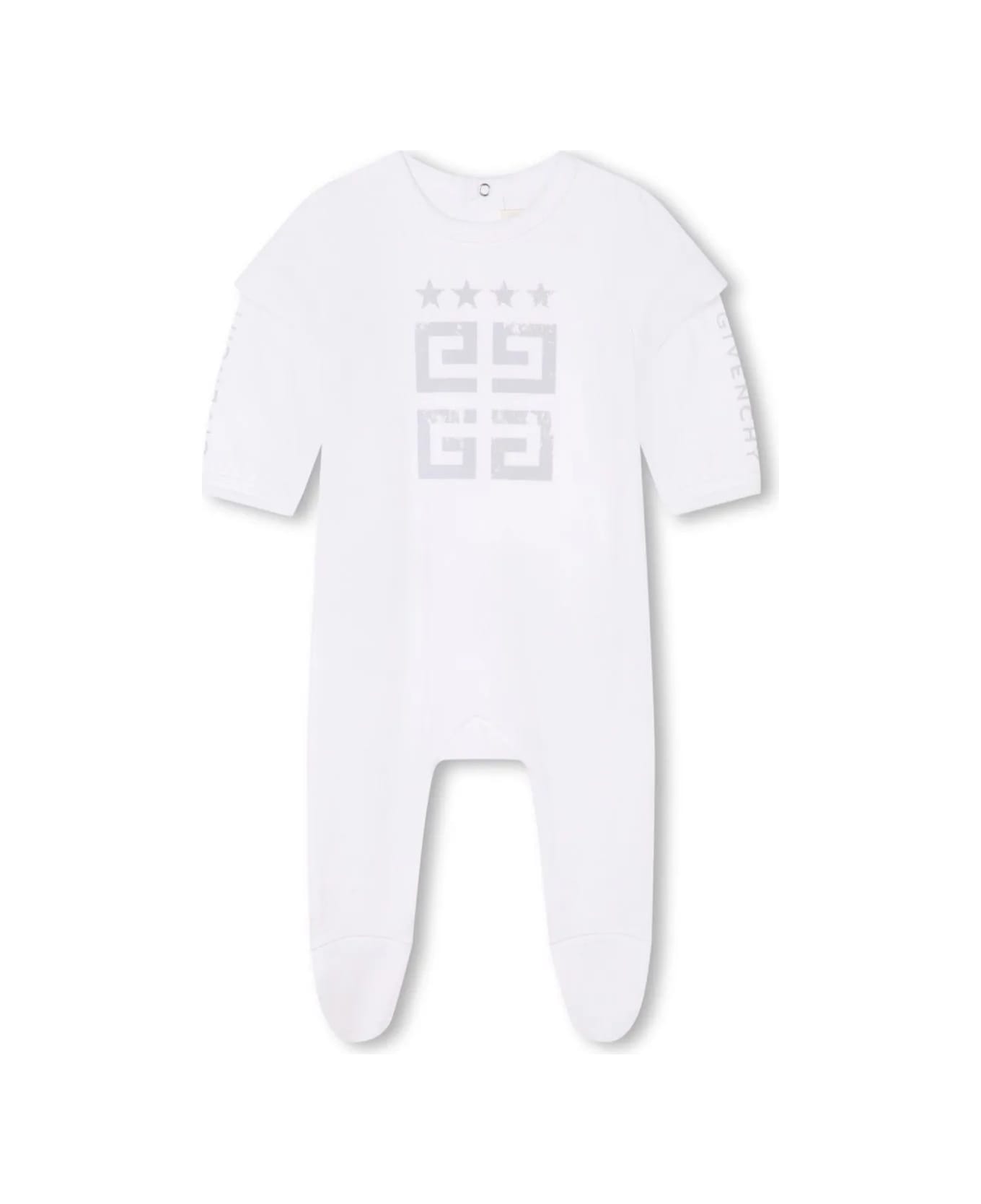 Givenchy Gift Set With Pajamas, Bib And Hat In Cotton With 4g Print - White トップス