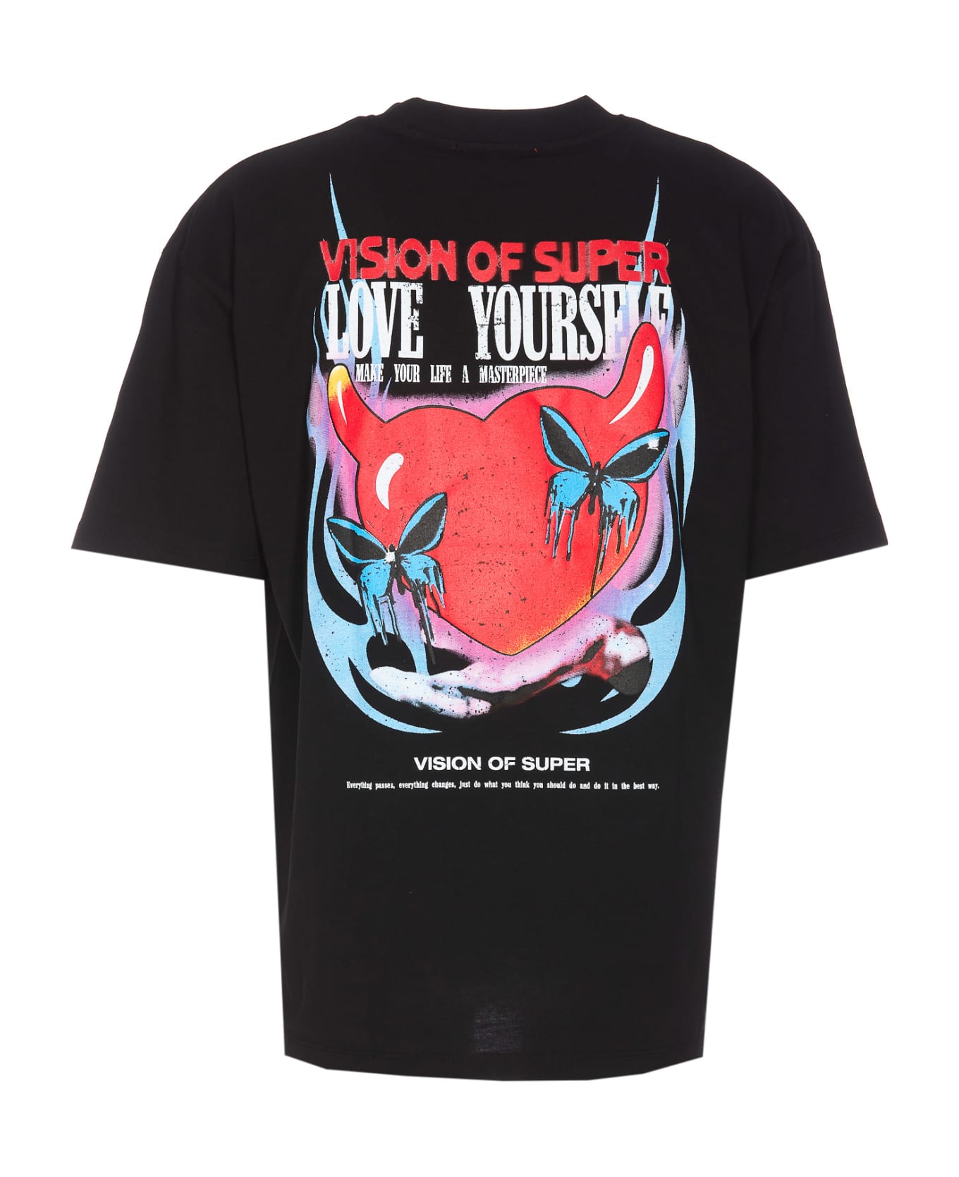 Vision of Super Puffy Love Print T-shirt - BLACK シャツ