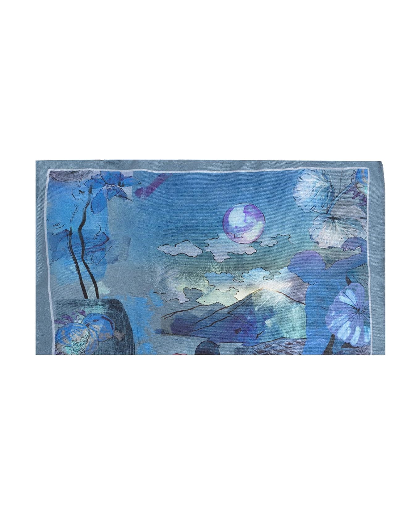 Paul Smith Silk Pocket Square - Clear Blue