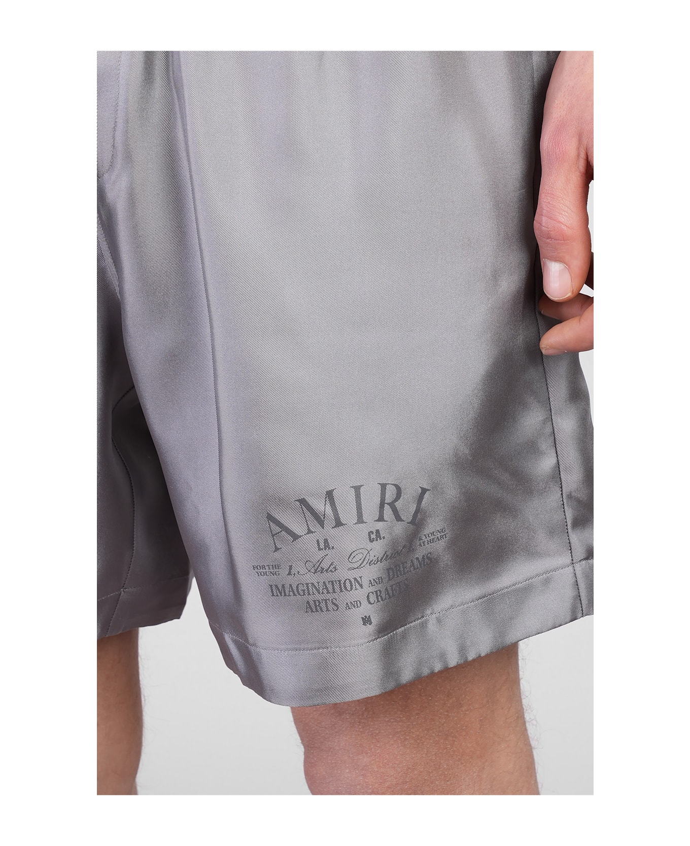 AMIRI Shorts In Grey Silk - grey