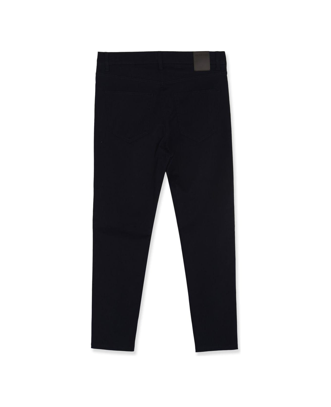 Moncler Logo Patch Straight-leg Trousers - Blue