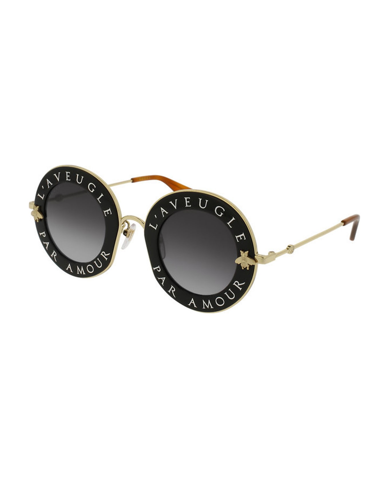 Gucci Eyewear GG0113S Sunglasses - Black Gold Grey