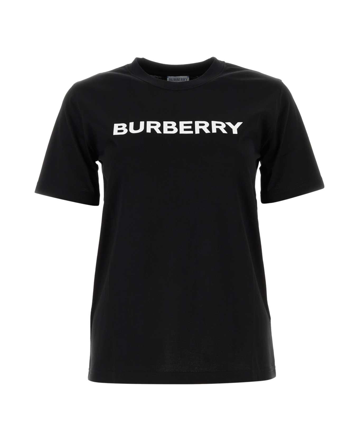 Burberry Black Cotton T-shirt - BLACK