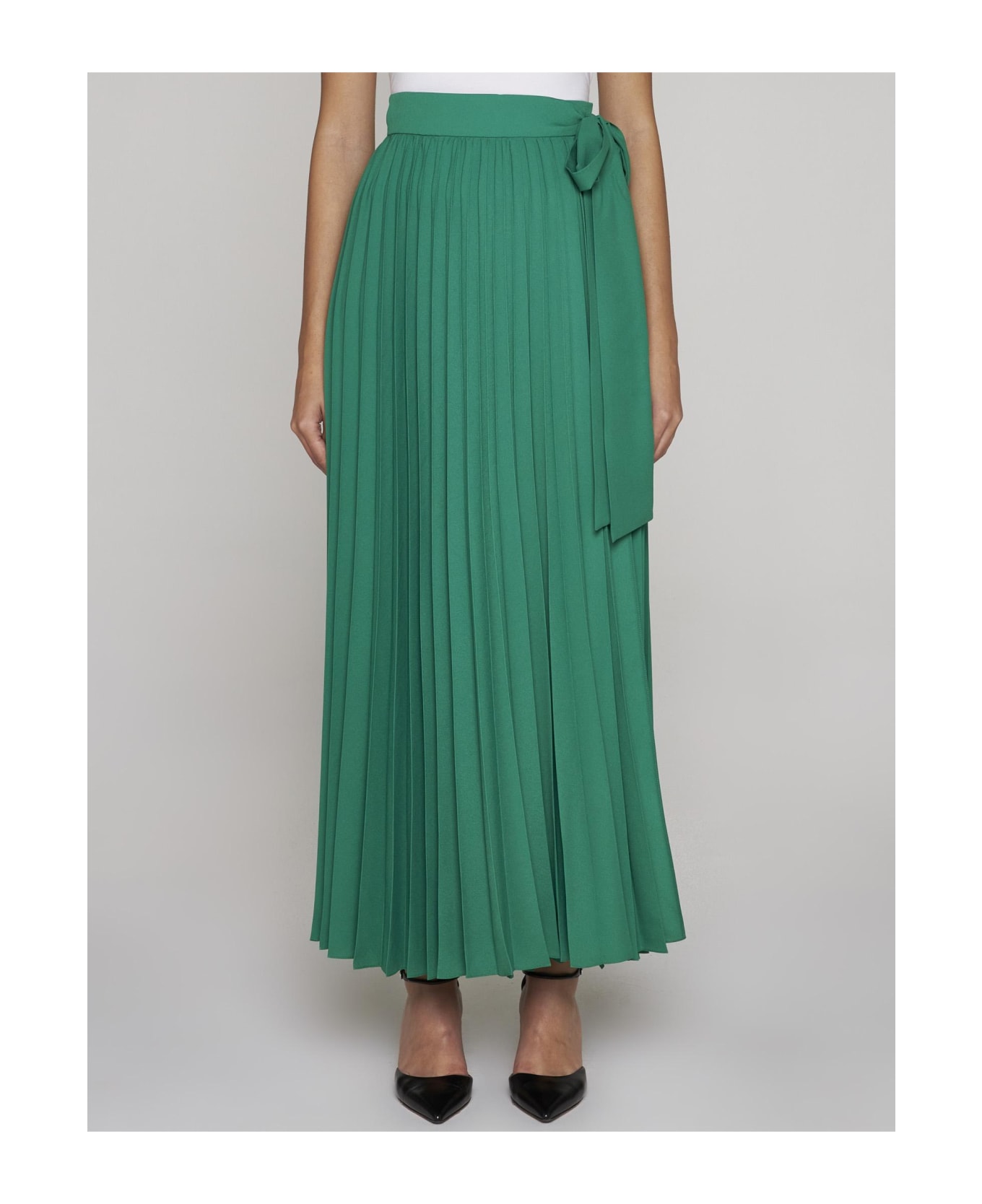 Parosh Palmer Pleated Maxi Skirt - GREEN スカート
