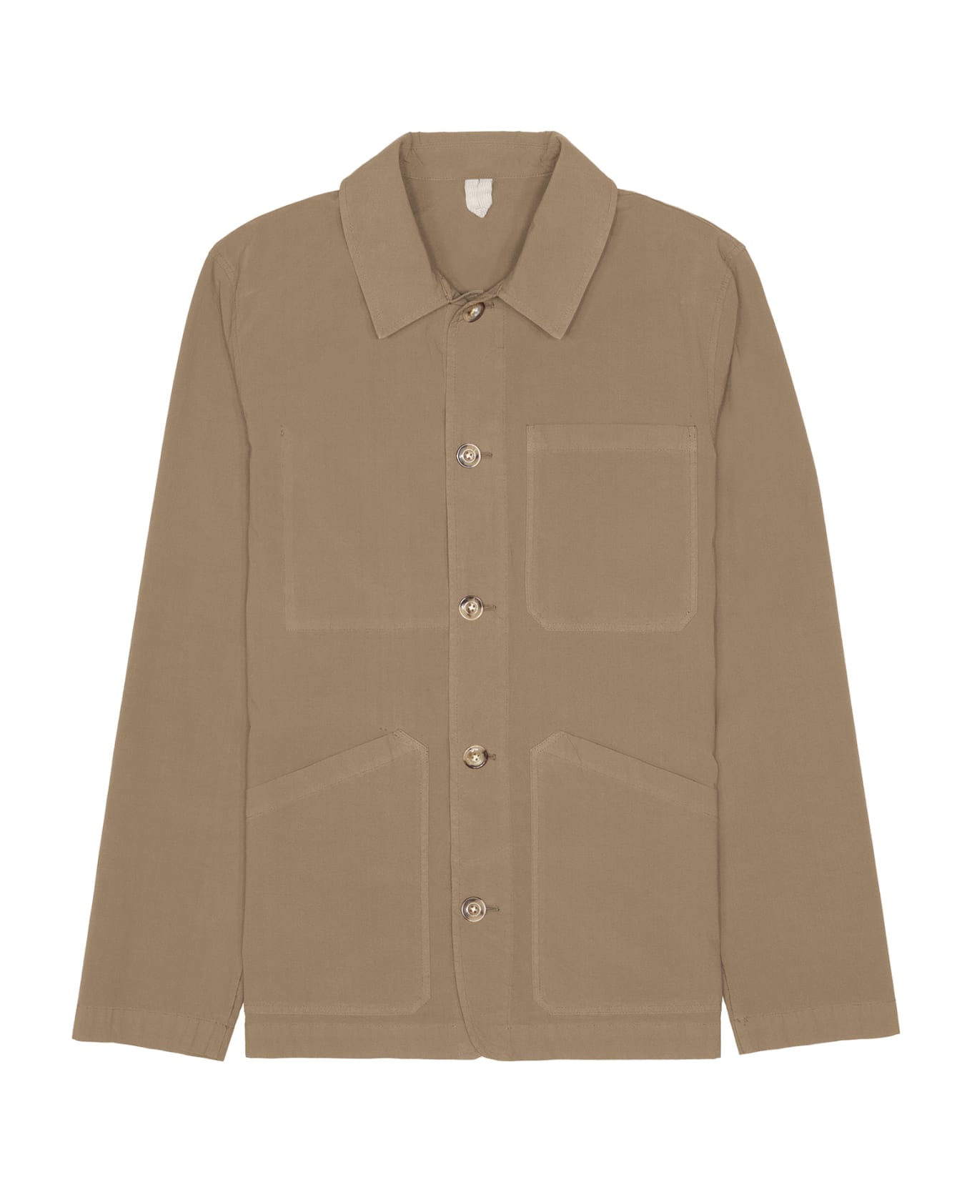 Altea Sand Cotton Jacket With Buttons - SABBIA