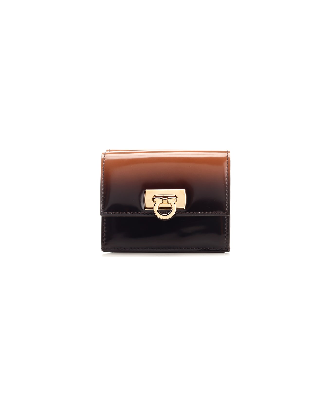 Ferragamo 'gancini' Compact Wallet - Brown