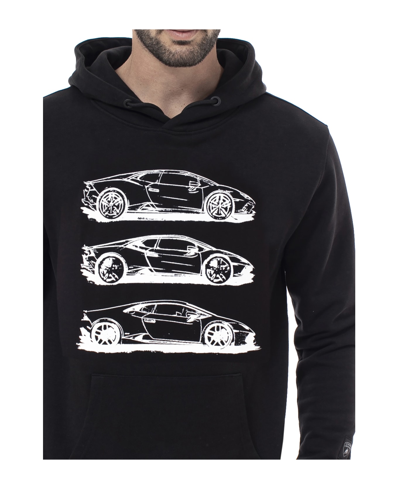 Automobili Lamborghini Pegaso Black Huracán Evo Rwd Multi Sketch Hoodie - NERO