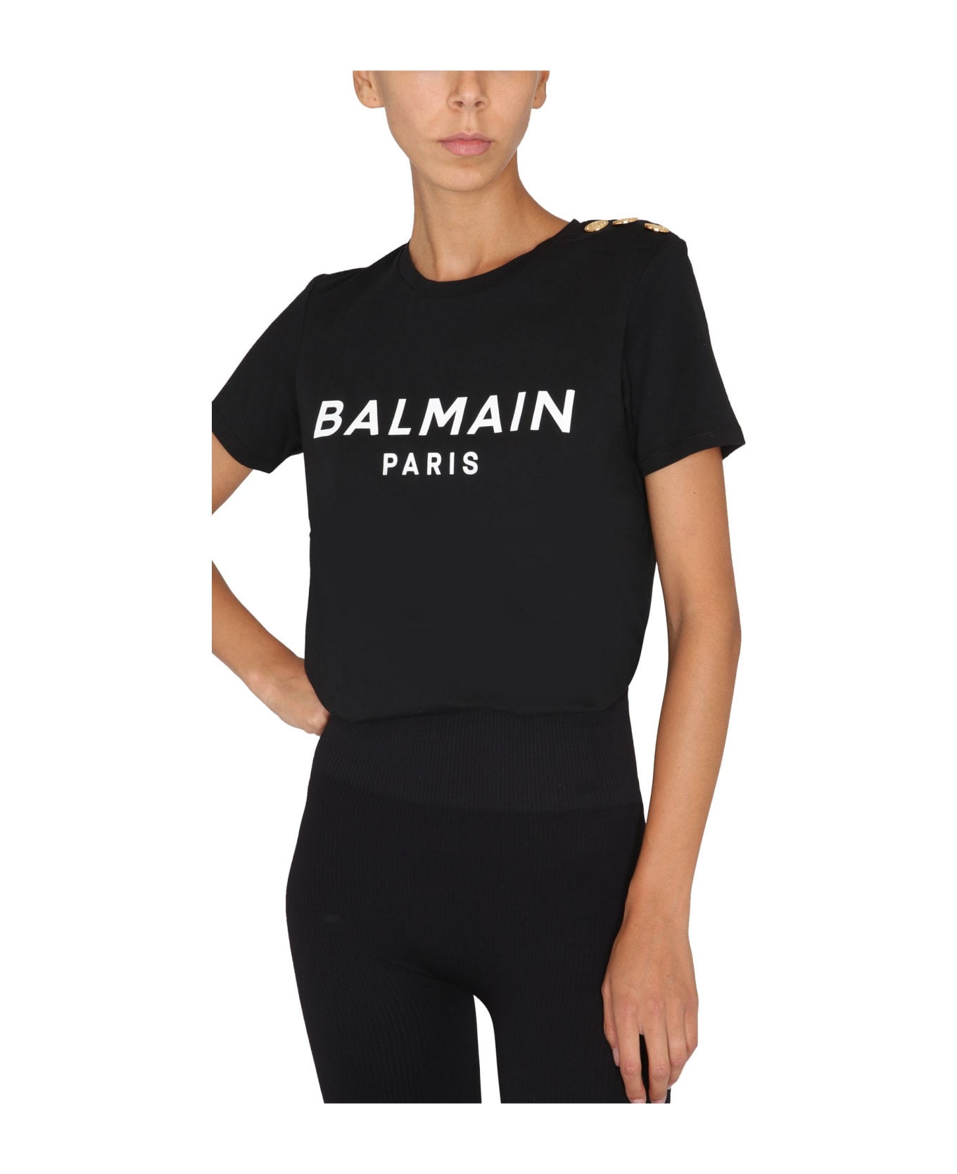 Balmain T-shirt With Logo - NERO