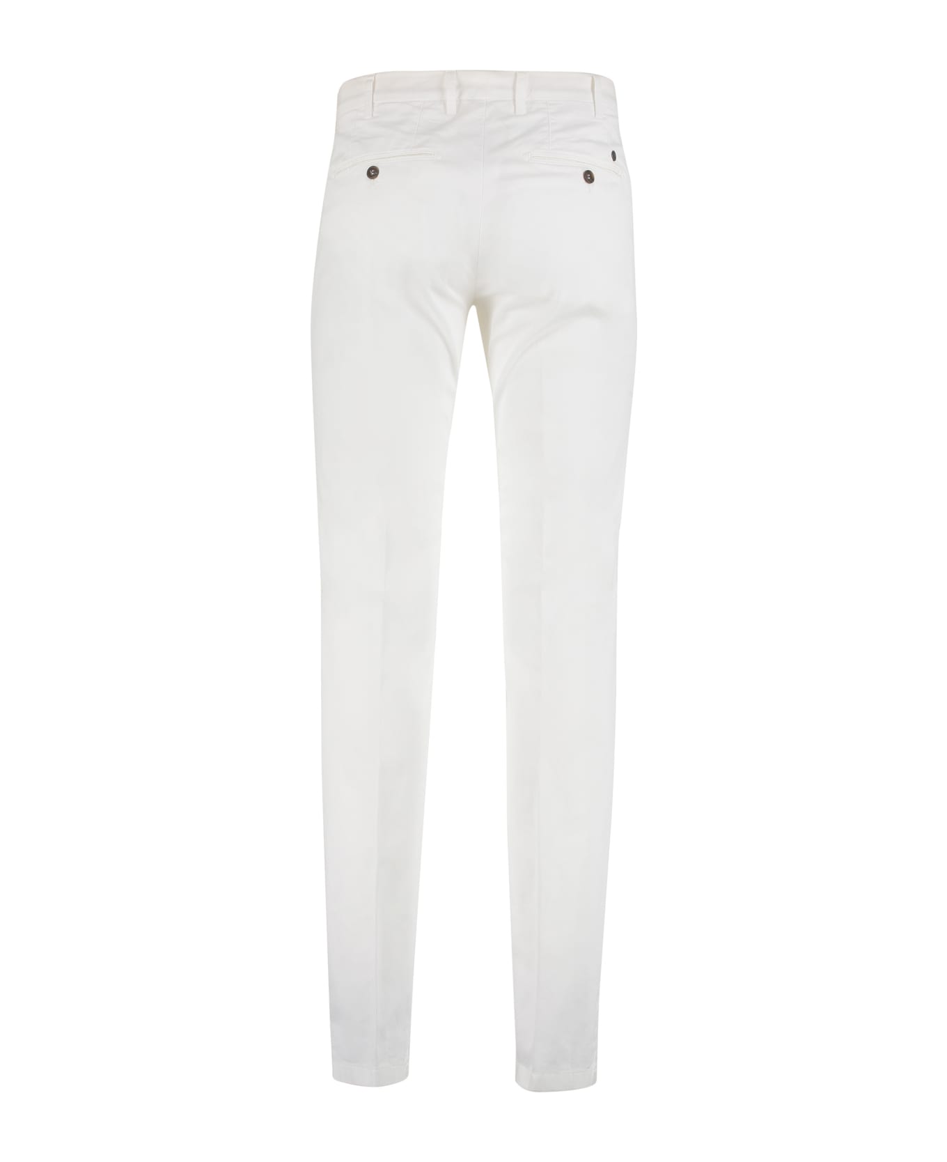 Canali Cotton Chino Trousers - White ボトムス