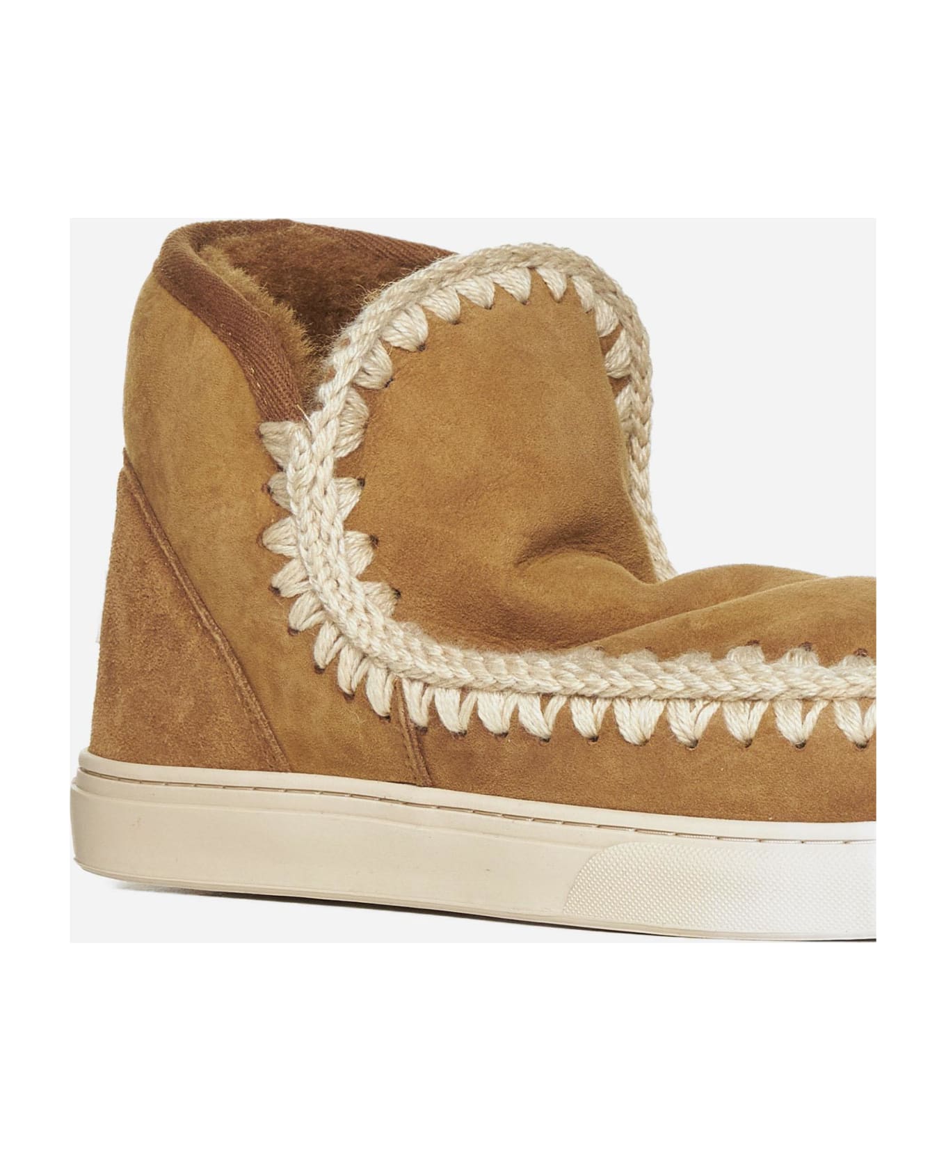 Mou Eskimo Suede And Shearling Ankle Boots - Brown ブーツ