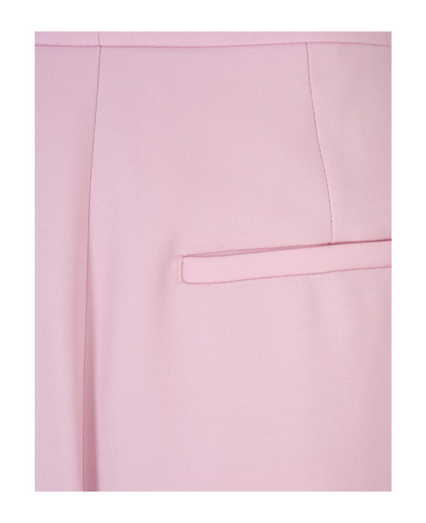 Alexander McQueen Wide Leg Trousers With Double Pleat In Light Pink - Pink