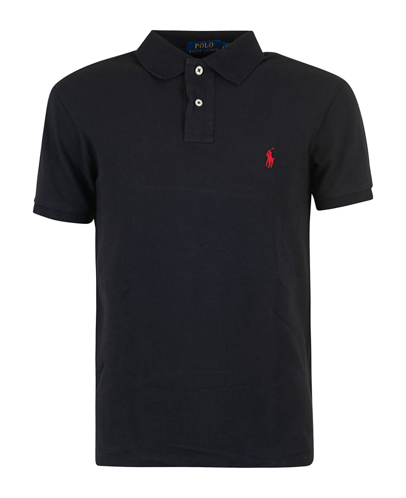 Ralph Lauren Logo Embroidered Polo Shirt - Black シャツ
