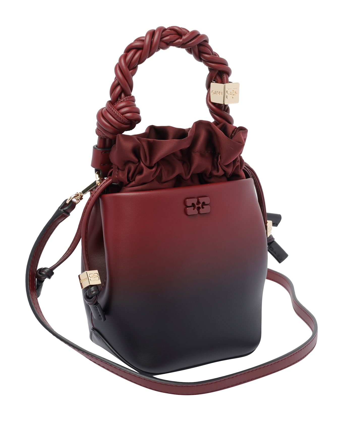Ganni Mini Bou Bucket Bag - Red