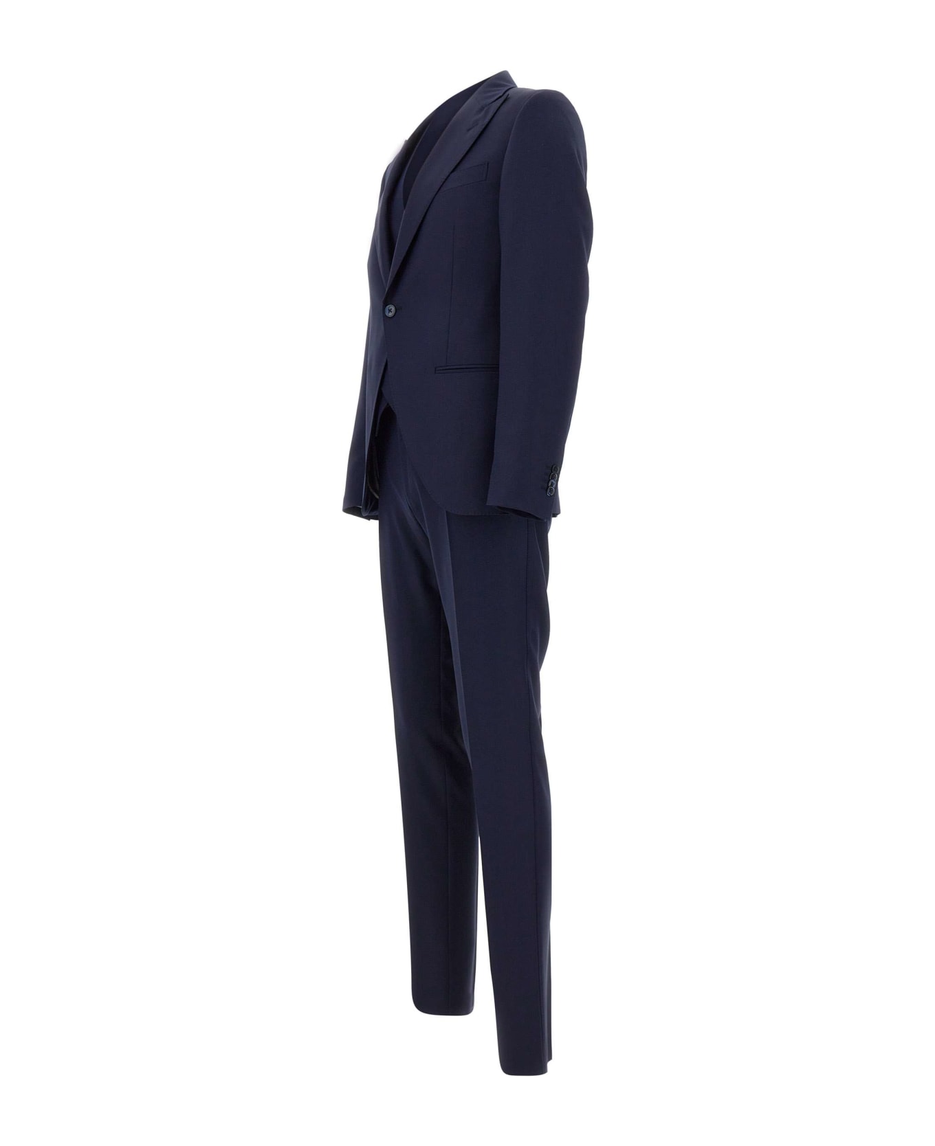 Corneliani Three-piece Cool Wool Blend Suit - BLUE